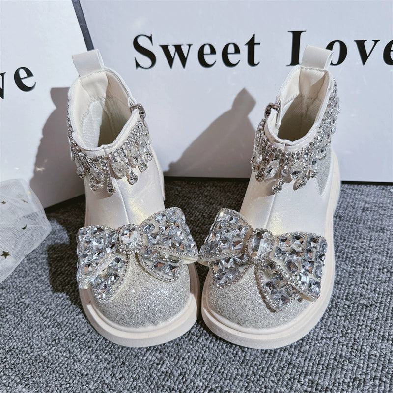 Adorable Winter Boots for Baby Girls - Princess Style Leather Boots for Cold Weather - Perfect for Outdoor Play & Holiday Outfits