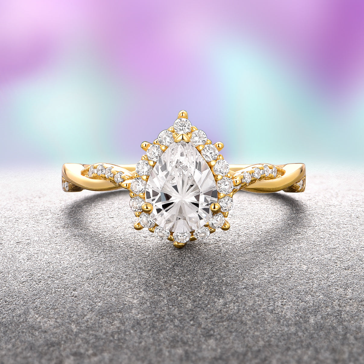 Briar Lab Grown Diamond Engagement Ring 14K Solid Yellow Gold - IGI Certified for Women, Bridal Wedding Jewelry, Proposal Gift, Anniversary Present, Valentine's Day Surprise