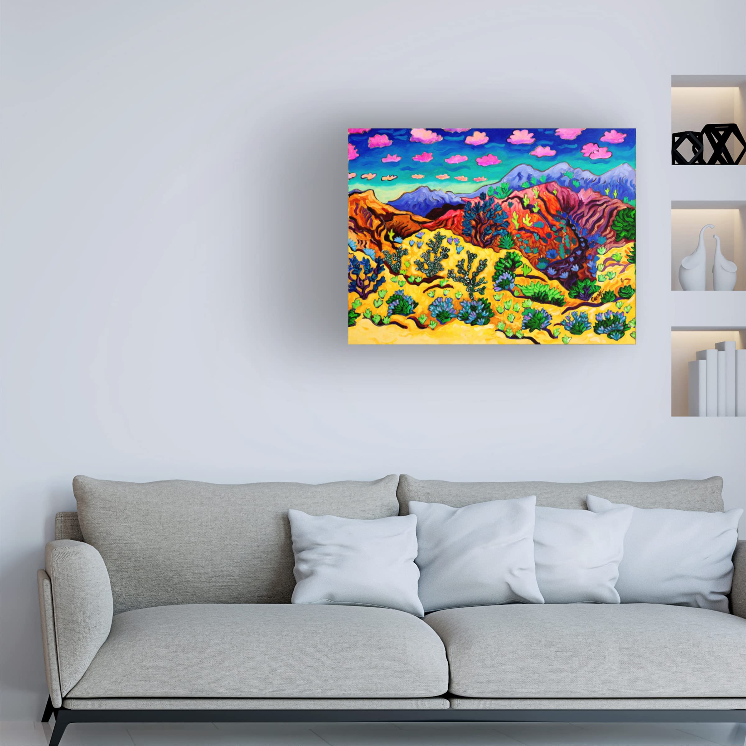 Trademark Fine Art 'Transported' by Cathy Carey - Stretched Canvas Wall Art Print for Living Room, Bedroom & Office Decor | Modern Abstract Landscape Painting