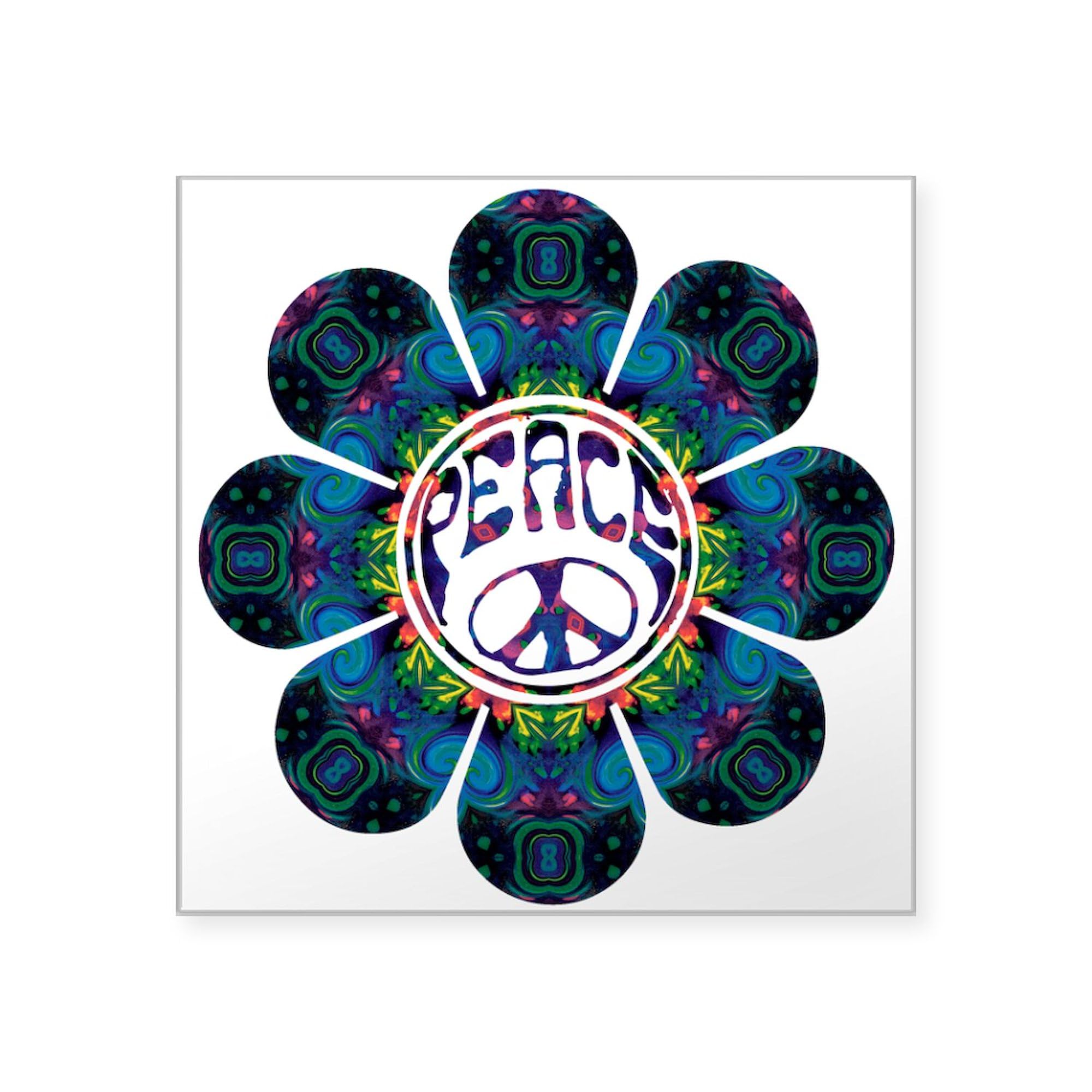 Peace Flower Festival Square Sticker - 3