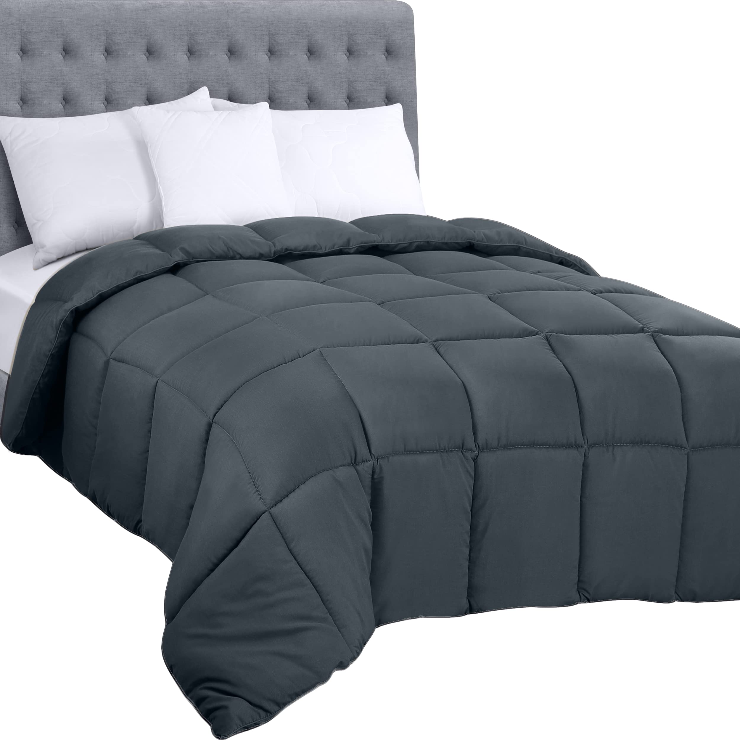 Utopia Bedding King Size Comforter - All Season Down Alternative Duvet Insert with Box Stitching & Corner Tabs, Machine Washable Grey Bedding - Perfect for Master Bedroom, Guest Room & Cozy Home Decor