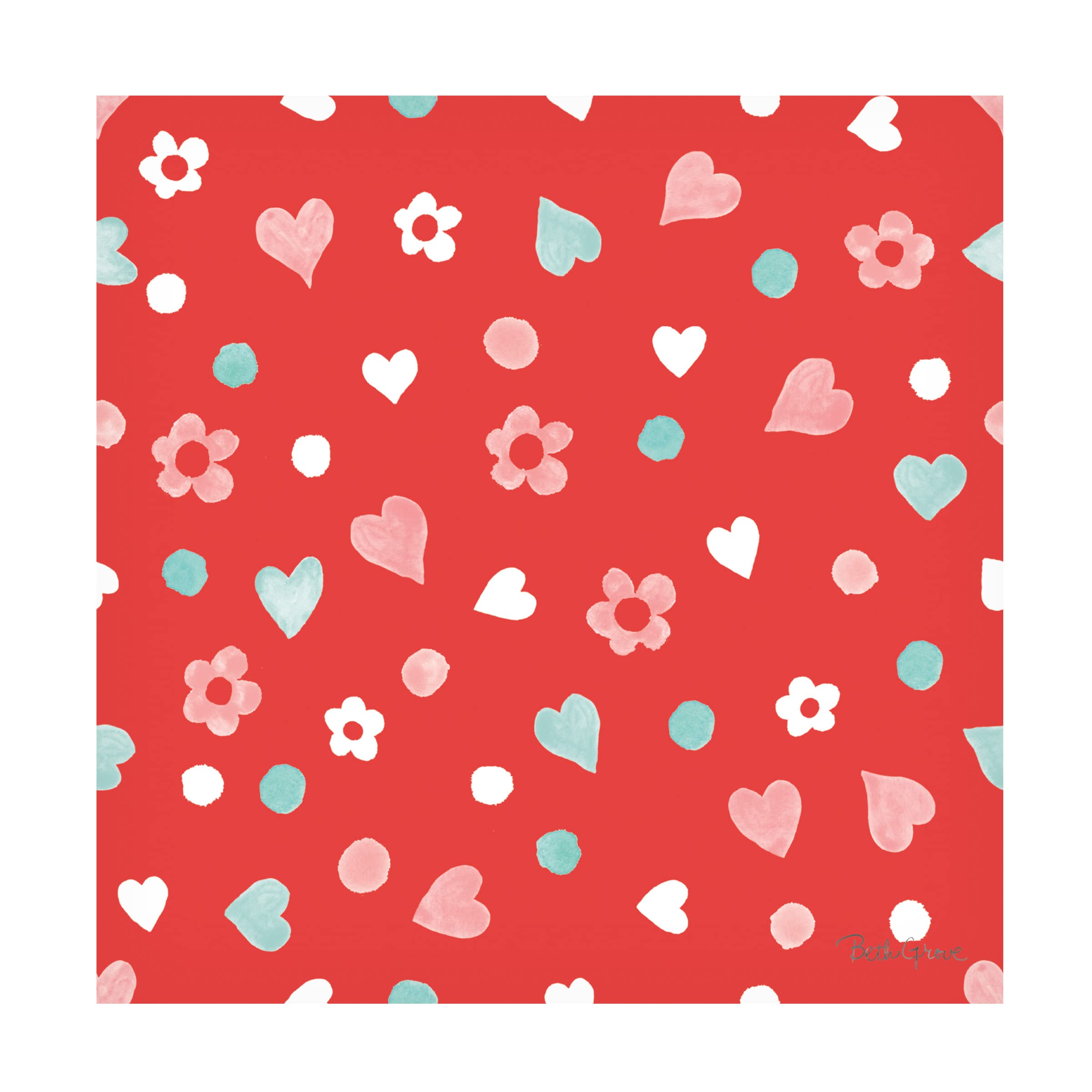 Beth Grove 'Paws of Love Pattern II' Canvas Wall Art - Dog Lover Home Decor for Living Room, Bedroom & Office - Premium Framed Animal Print Painting