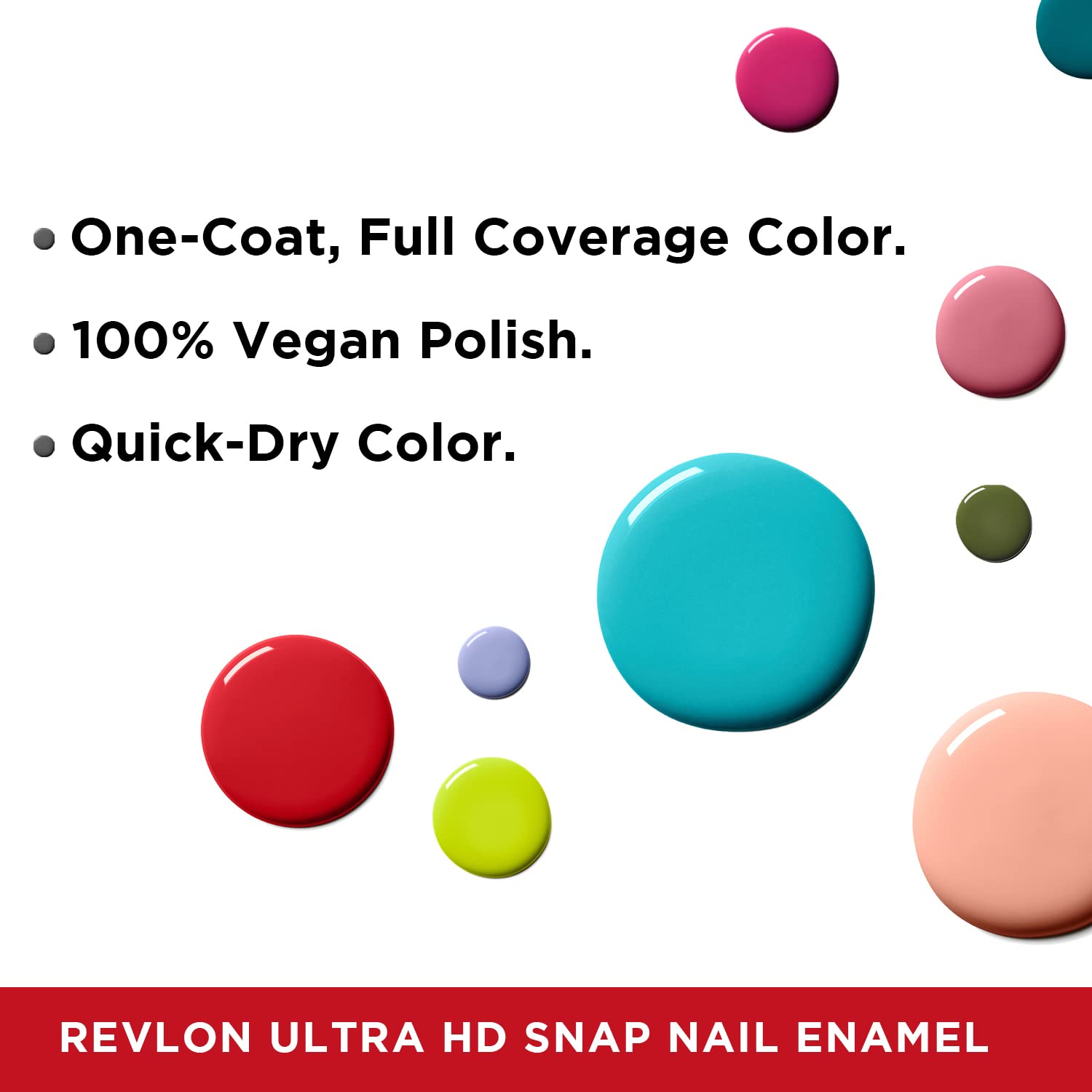 REVLON Ultra HD Snap Nail Polish - Cherry On Top 8ml | Natural Rich Glossy Finish, Vegan & Cruelty-Free Formula, No Base/Top Coat Needed | Perfect for Everyday Wear, Special Occasions & DIY Manicures
