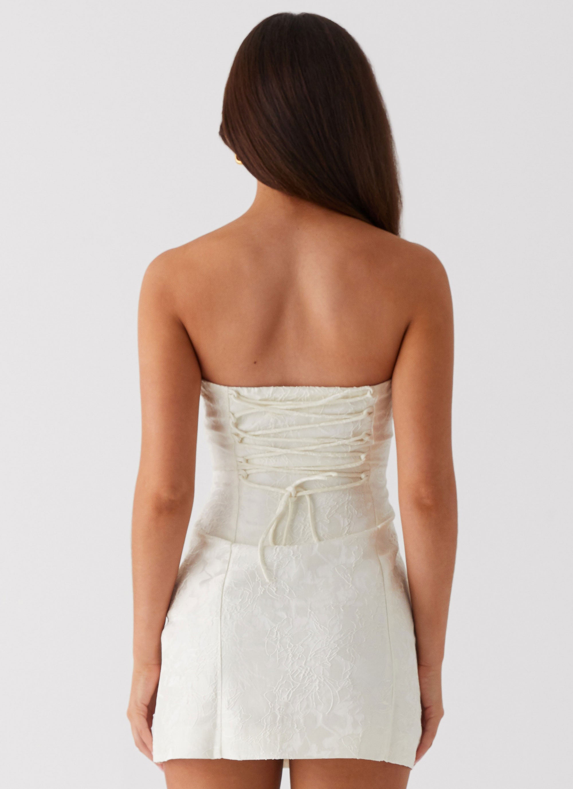 Elegant Strapless Mini Dress in Ivory - Perfect for Weddings, Parties & Date Nights | Women's Fashion