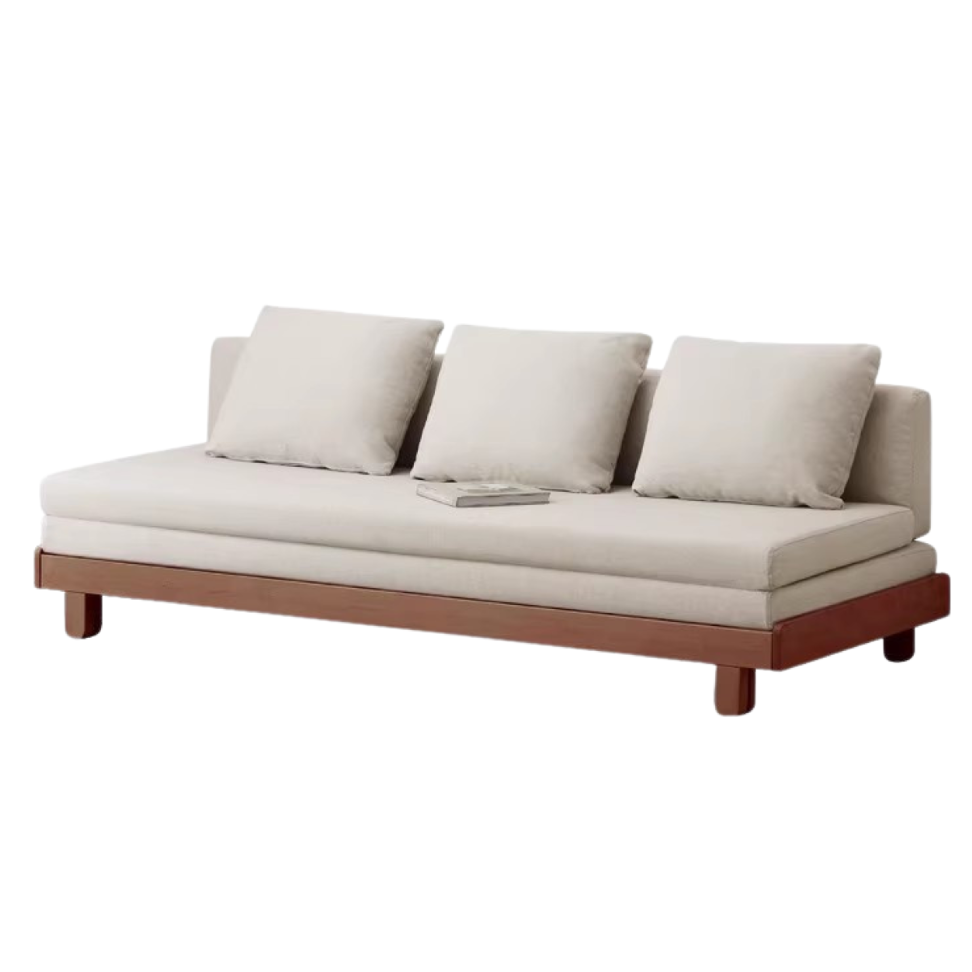 Solid Oak & Beech Wood Sofa Bed - Convertible Sleeper Sofa for Small Spaces, Guest Room & Living Room Furniture - Durable & Stylish Modern Design