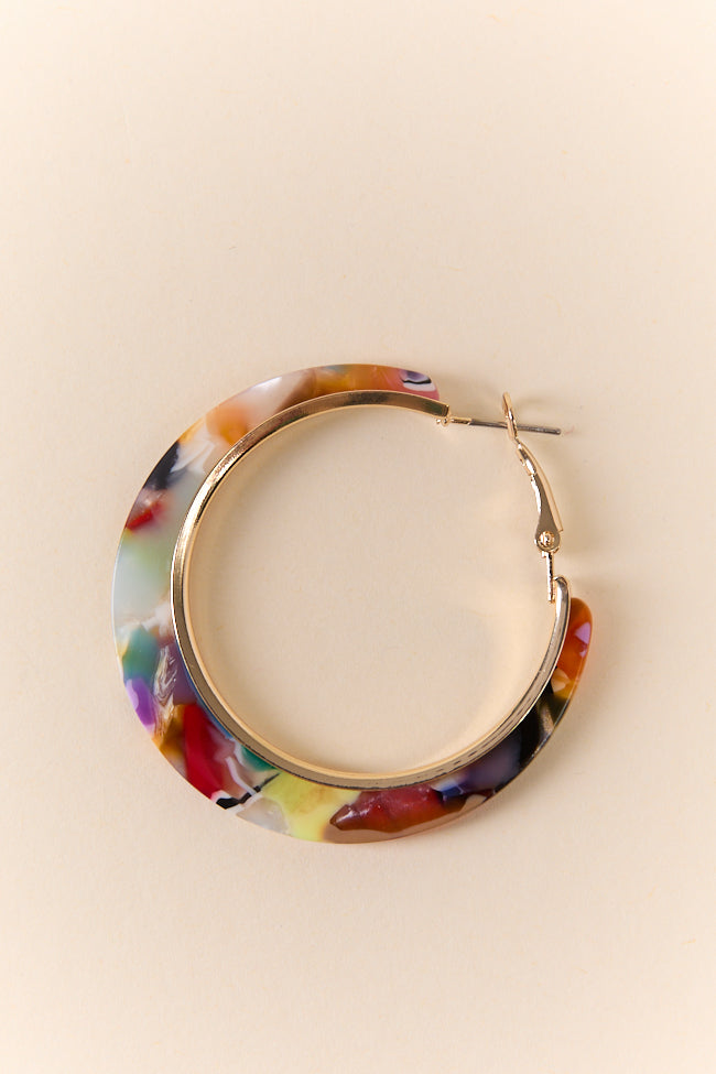 Vibrant Multi-Colored Resin Hoop Earrings for Women - Trendy Handmade Dangle Statement Jewelry - Perfect for Parties, Weddings & Everyday Wear