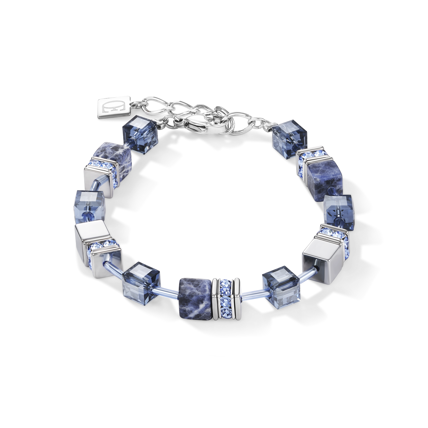 GeoCUBE® Sodalite & Hematite Blue Bracelet for Women - Healing Crystal Jewelry for Stress Relief & Positive Energy - Perfect for Meditation, Yoga & Everyday Wear