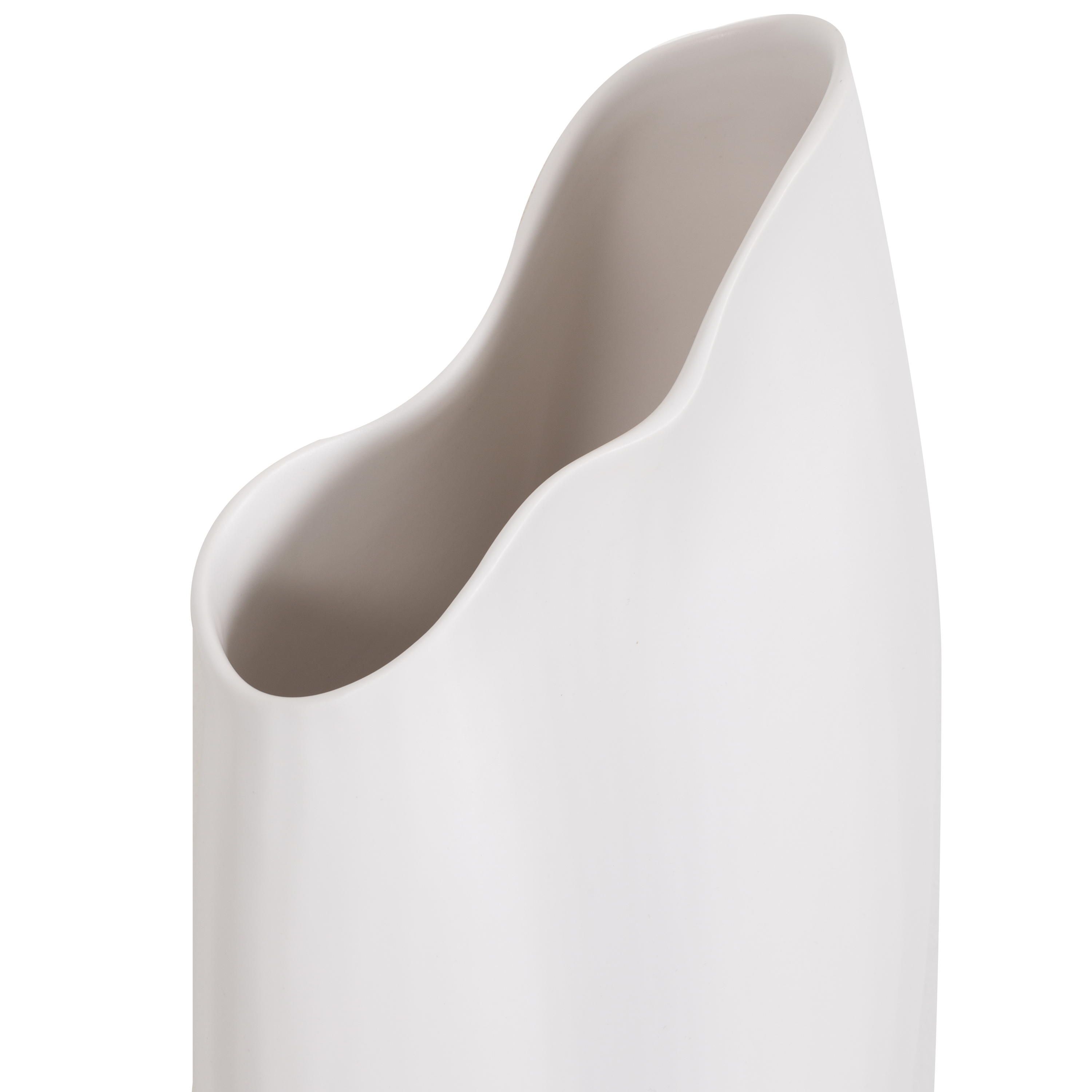 Elegant White Horn Vase - Modern Home Decor for Living Room, Dining Table & Wedding Centerpieces - Handcrafted Ceramic Flower Vase for Fresh & Artificial Floral Arrangements