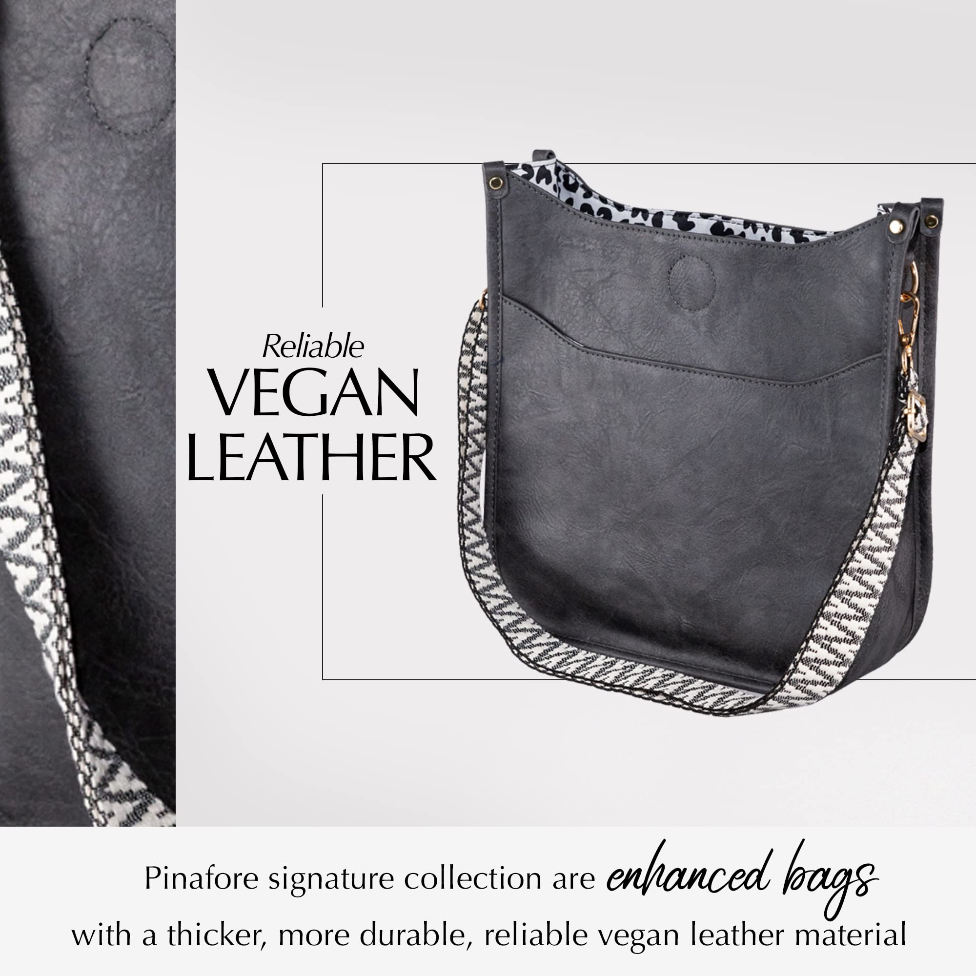 Vegan Leather Pinafore Crossbody Bag with Adjustable Strap - Stylish Shoulder Purse for Women, Perfect for Work, Travel & Everyday Use