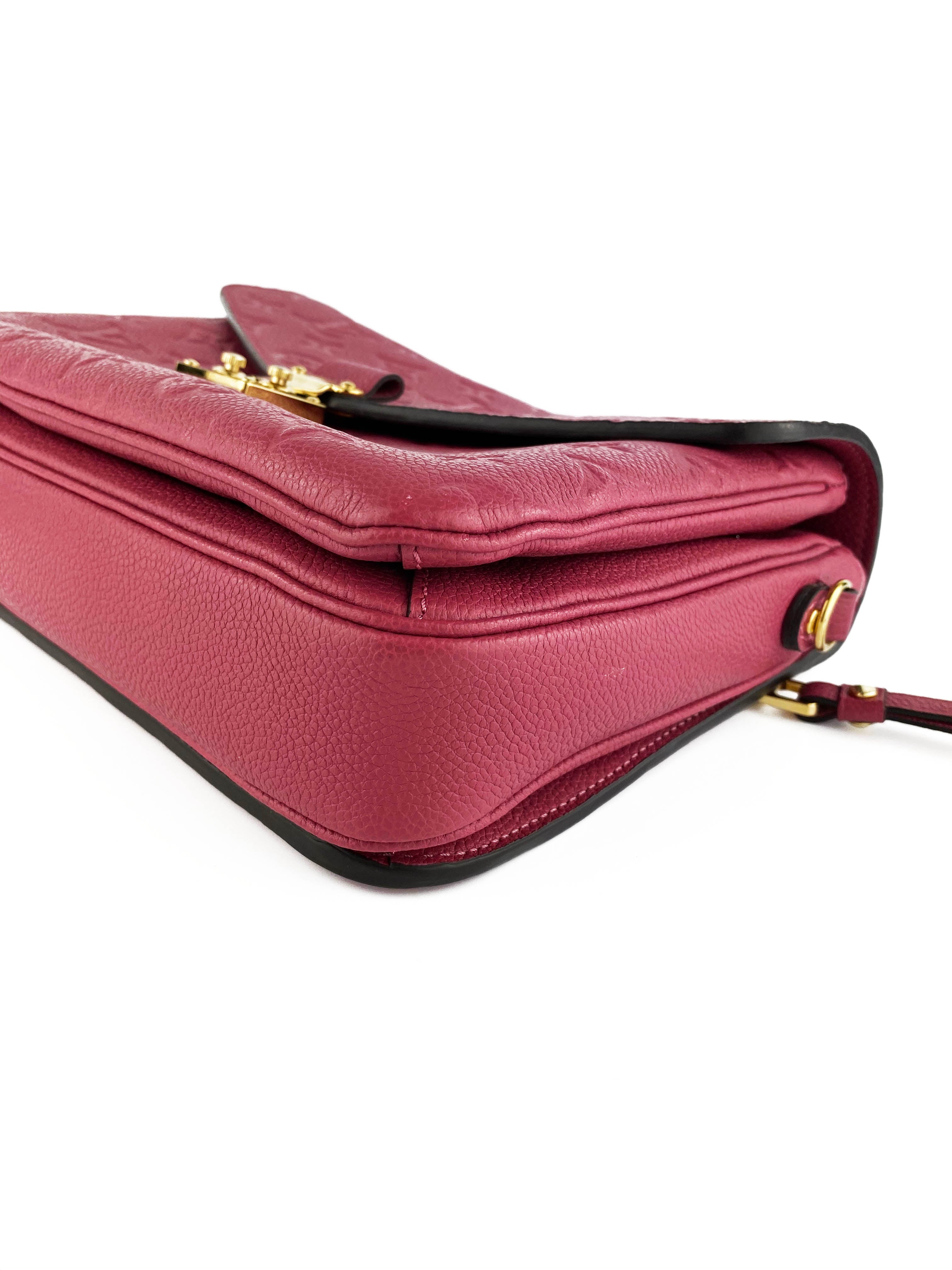 Louis Vuitton Pochette Metis Empreinte Leather Crossbody Bag in Rose Bruyere - Luxury Designer Handbag for Women, Perfect for Work, Travel & Everyday Use