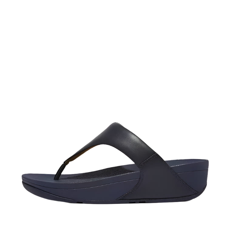 FitFlop Lulu Leather Sandals for Women - Comfortable Slide Sandals in Deepest Blue | Perfect for Beach, Vacation & Summer Walking