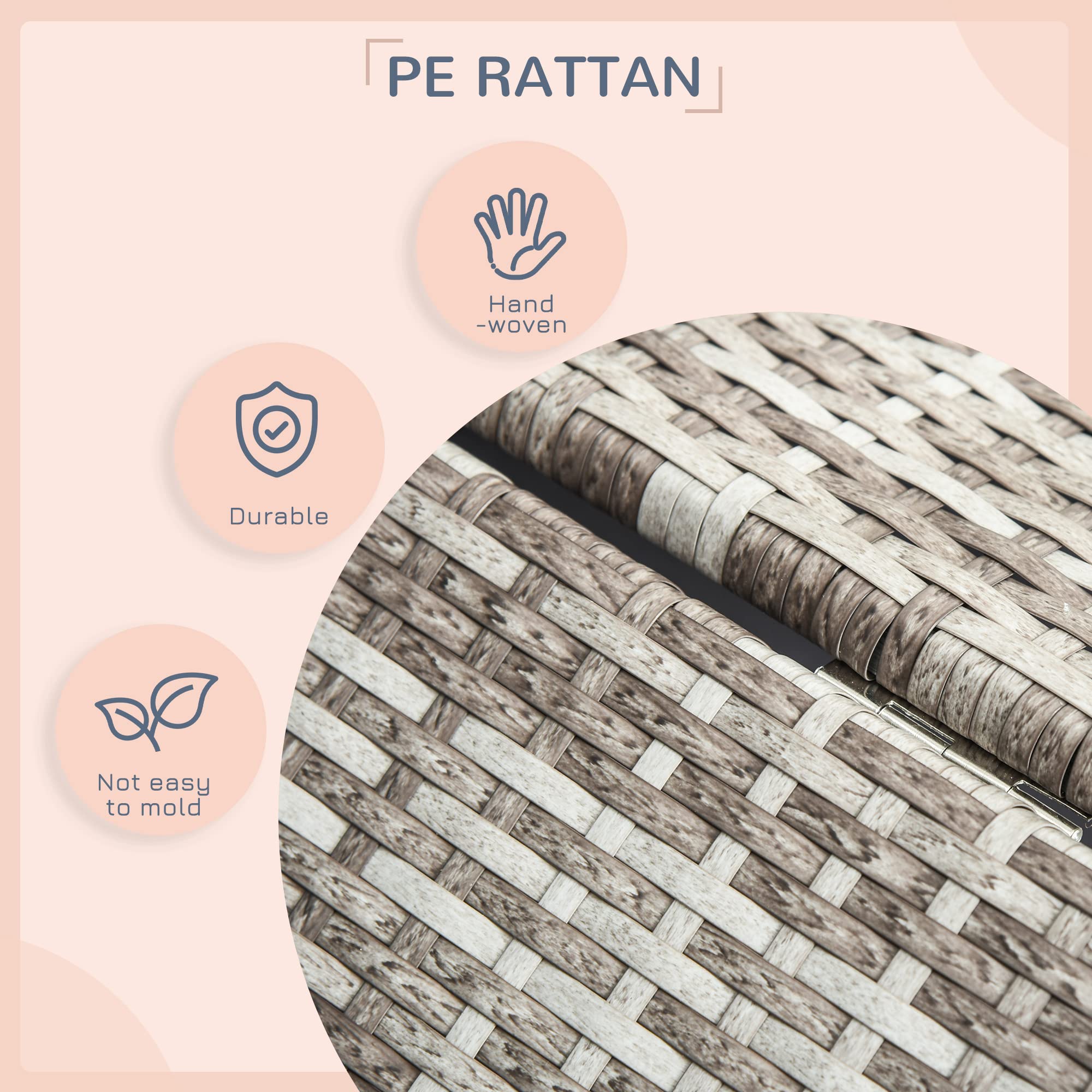 PawHut Outdoor Wicker Dog House with Canopy - Rattan Pet Bed with Waterproof Cushion - Elevated Dog Bed for Small & Medium Dogs up to 66 lbs (19.75
