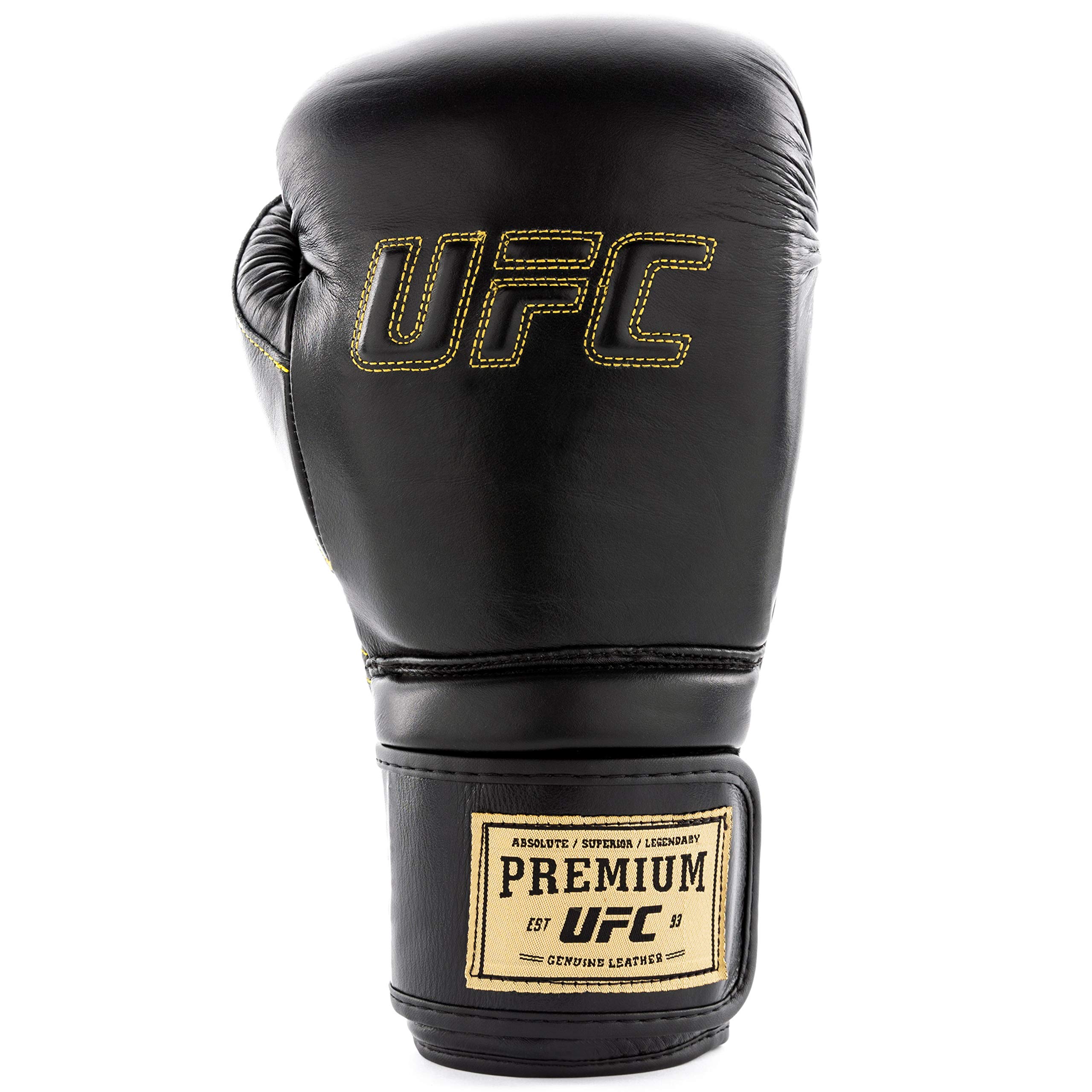 UFC Pro Champ Hook & Loop Training Gloves - Premium MMA Stand Up Sparring Gloves for Boxing, Kickboxing & Muay Thai Practice