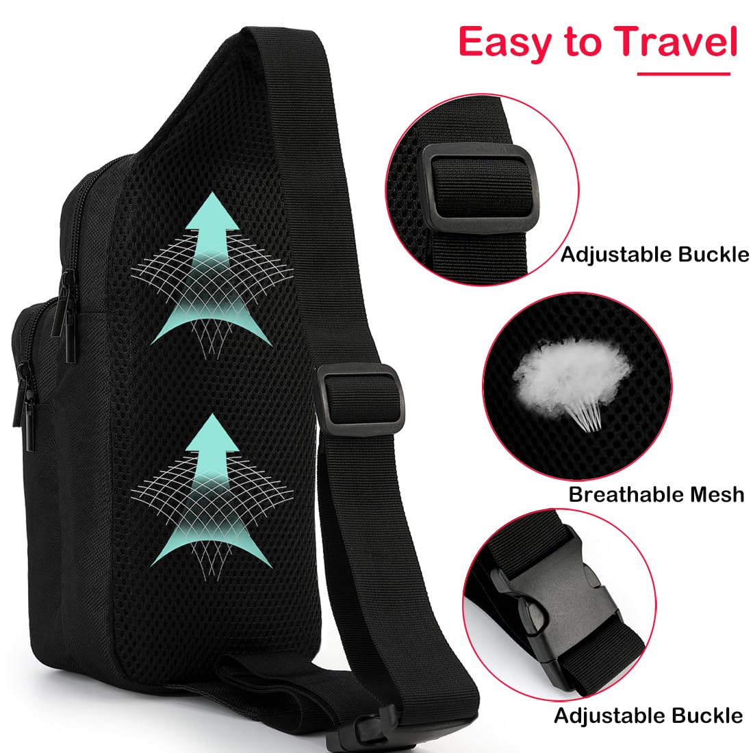 Nintendo Switch/Lite/OLED Travel Bag - Portable Sling Shoulder Crossbody Carrying Case with Game Card Storage & 4 Thumb Grip Caps | Perfect for Zelda Tears of the Kingdom & On-the-Go Gaming Accessories