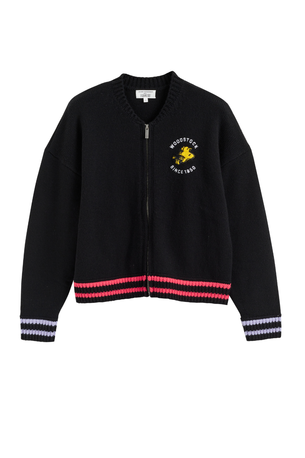 Premium Black Wool Cashmere Snoopy Bomber Jacket for Men - Warm Winter Coat with Cartoon Character Design - Perfect for Casual Outings, Streetwear Fashion, and Cold Weather Protection