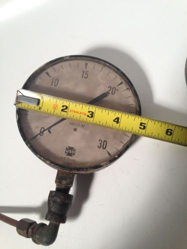 2 Vintage Steampunk Gauges - Large 5 Inch Low Pressure USG Gauge for Industrial Decor, DIY Projects & Steam Punk Costume Accessories