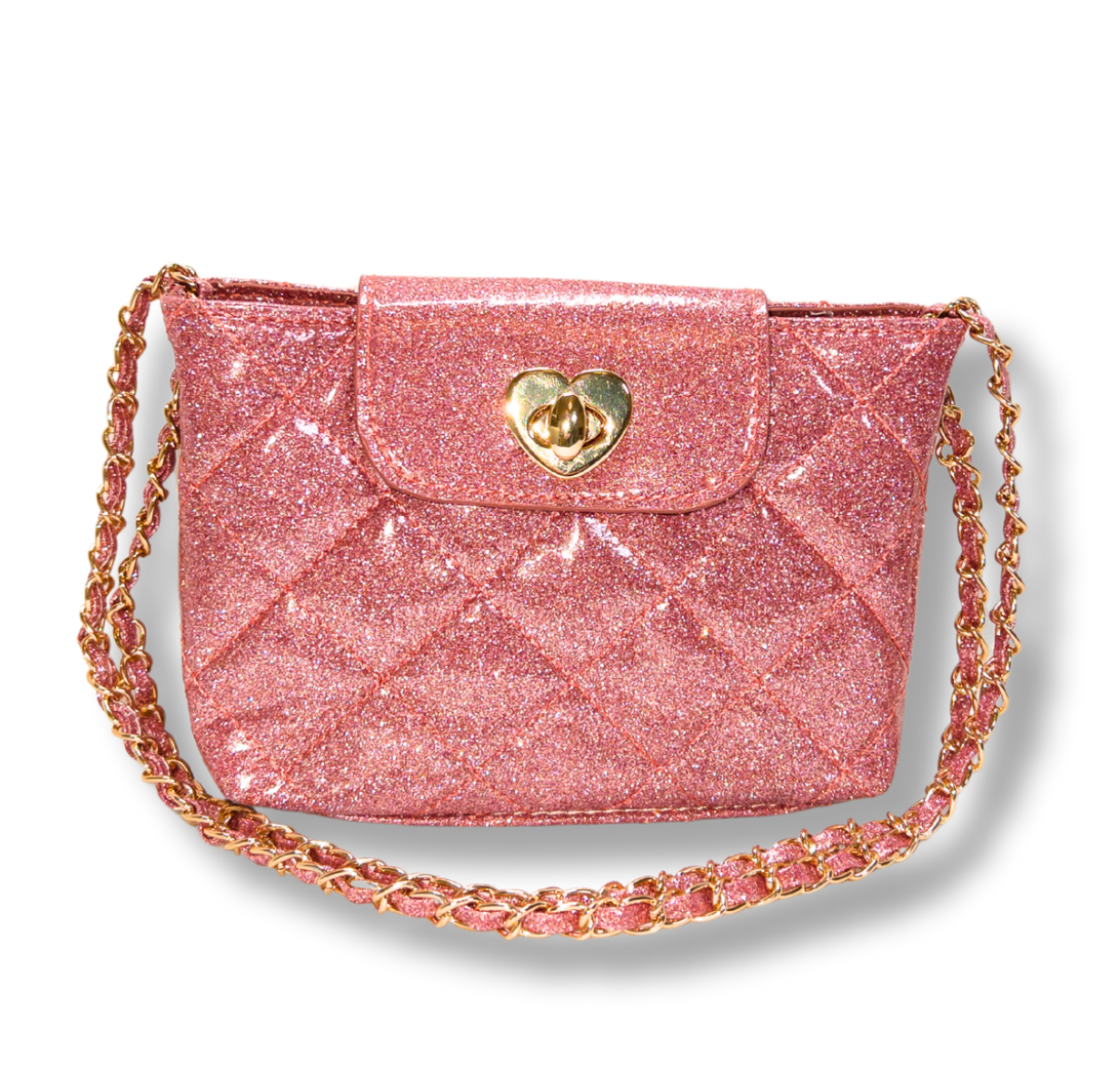 Carrying Kind Paige: Pink Glitter Crossbody Bag for Women - Perfect for Parties, Date Nights & Everyday Use