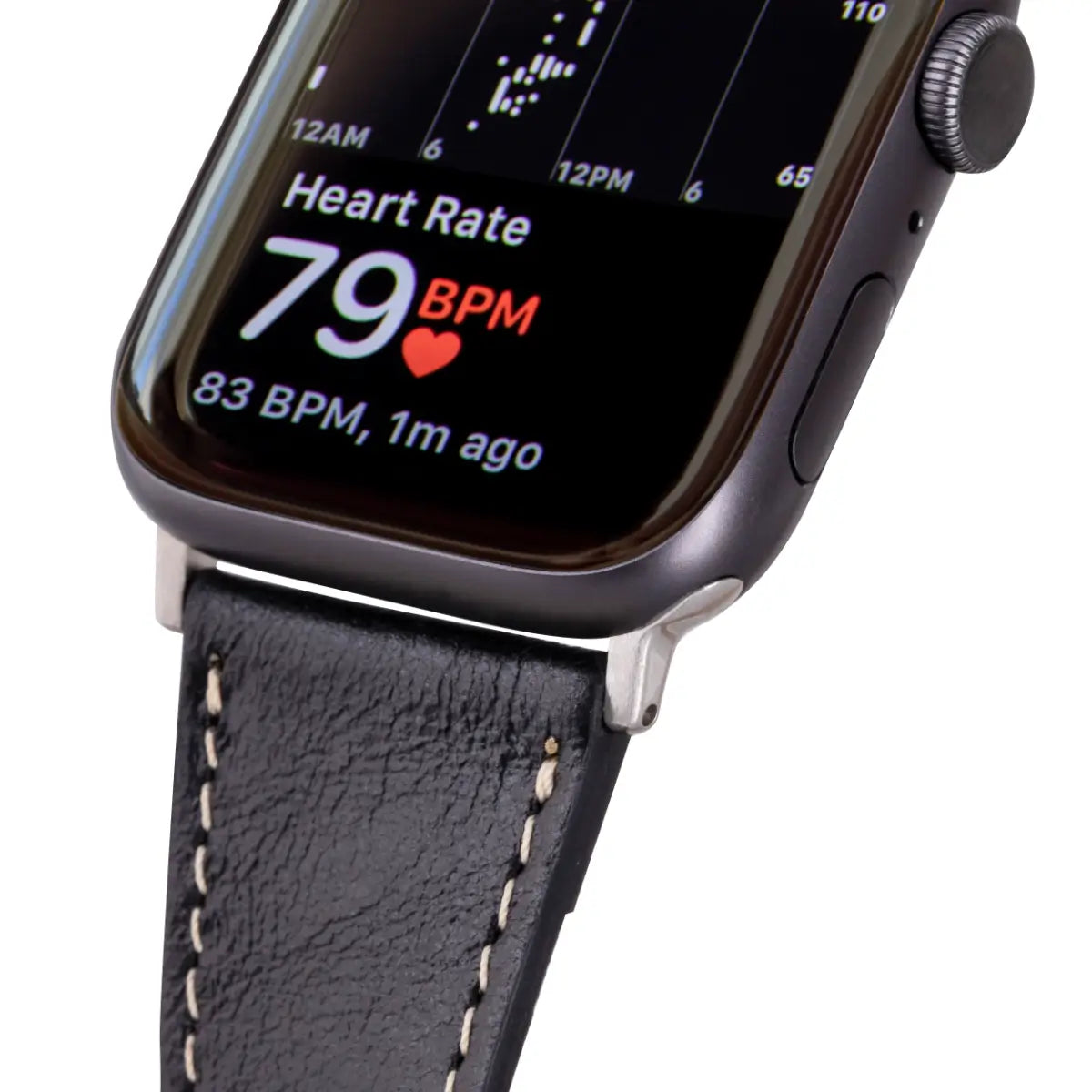 Premium Black Leather Double Tour Strap for Apple Watch - Stylish & Comfortable Replacement Band for Work, Travel & Everyday Wear