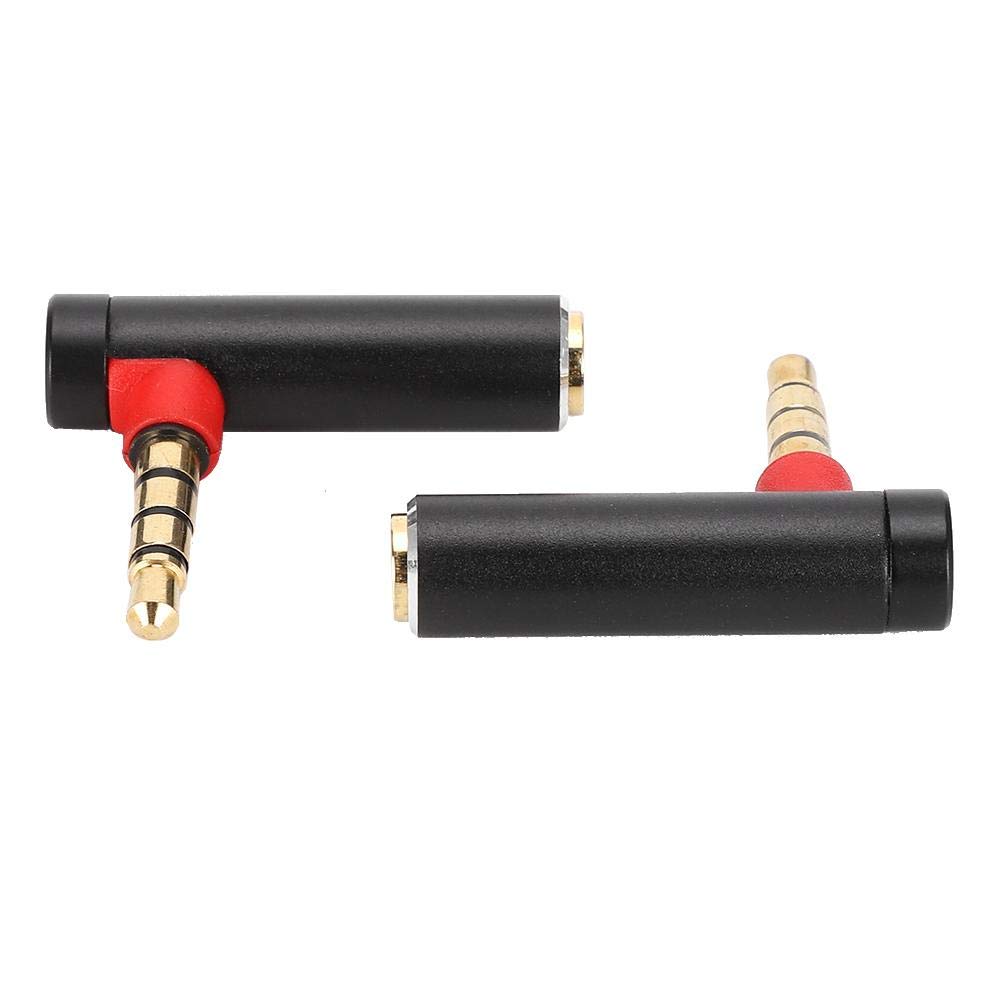 2PCS 3.5mm Male to Female Audio Adapter - 90 Degree Right Angle Stereo Headphone Jack Connector for iPhone, Samsung, PC, Laptop - Perfect for Gaming Headsets, Car Audio & Home Theater Systems