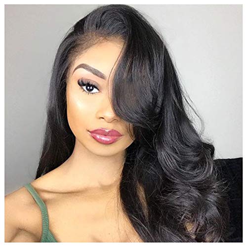 13X4 Body Wave Lace Frontal Human Hair Wigs - Unprocessed Brazilian Virgin Hair - Natural Black Color (18 Inch) for Everyday Wear, Parties & Special Occasions