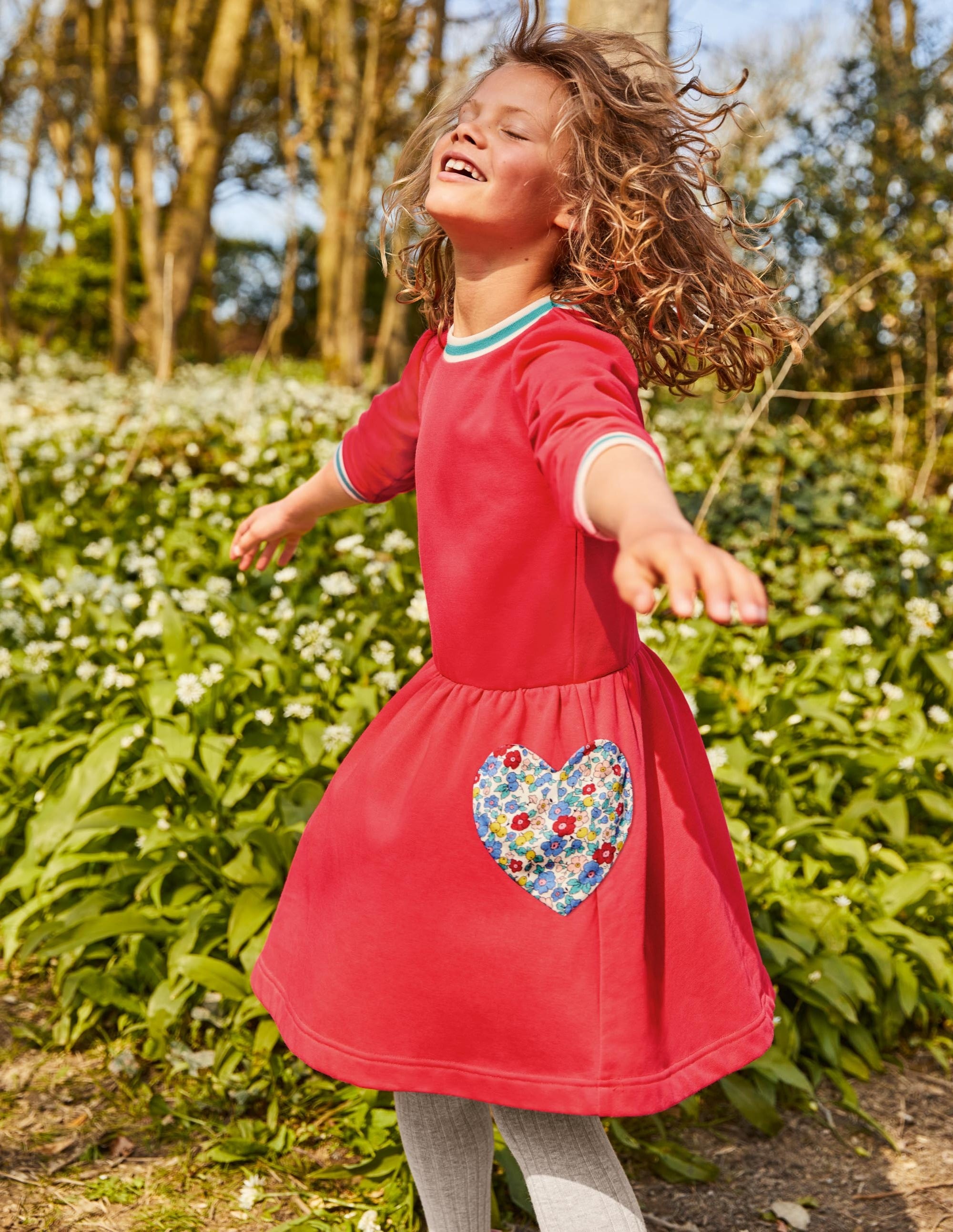 Appliqué Pocket Dress in Raspberry Pink with Heart Designs - Perfect for Casual Outings, Dates, and Spring/Summer Wardrobe