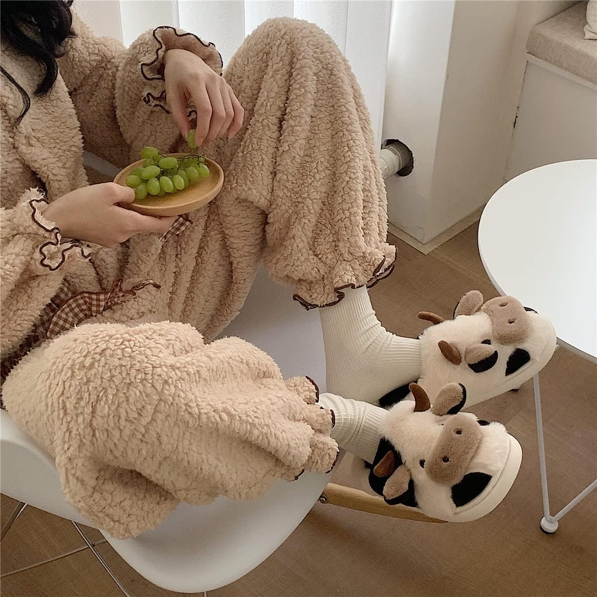GGOOB Women's Fuzzy House Slippers - Soft Fluffy Indoor/Outdoor Slippers for Women (Sizes 9-10) - Cozy Home, Office & Lounge Wear