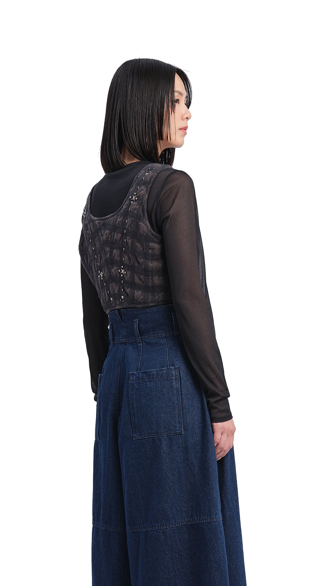 Checker Studs Corset - Stylish Gothic Punk Fashion Corset Top for Women | Perfect for Halloween, Cosplay, and Night Out