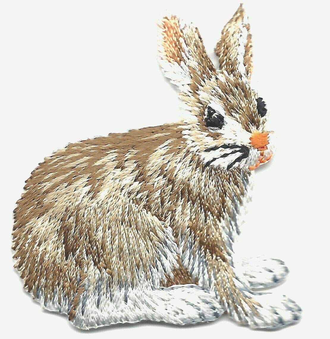 Cute Rabbit Iron On Patch - Bunny Forest Animal Embroidered Applique for DIY Clothing, Hats & Bags - Perfect for Kids Crafts, Costumes & Outdoor Adventures