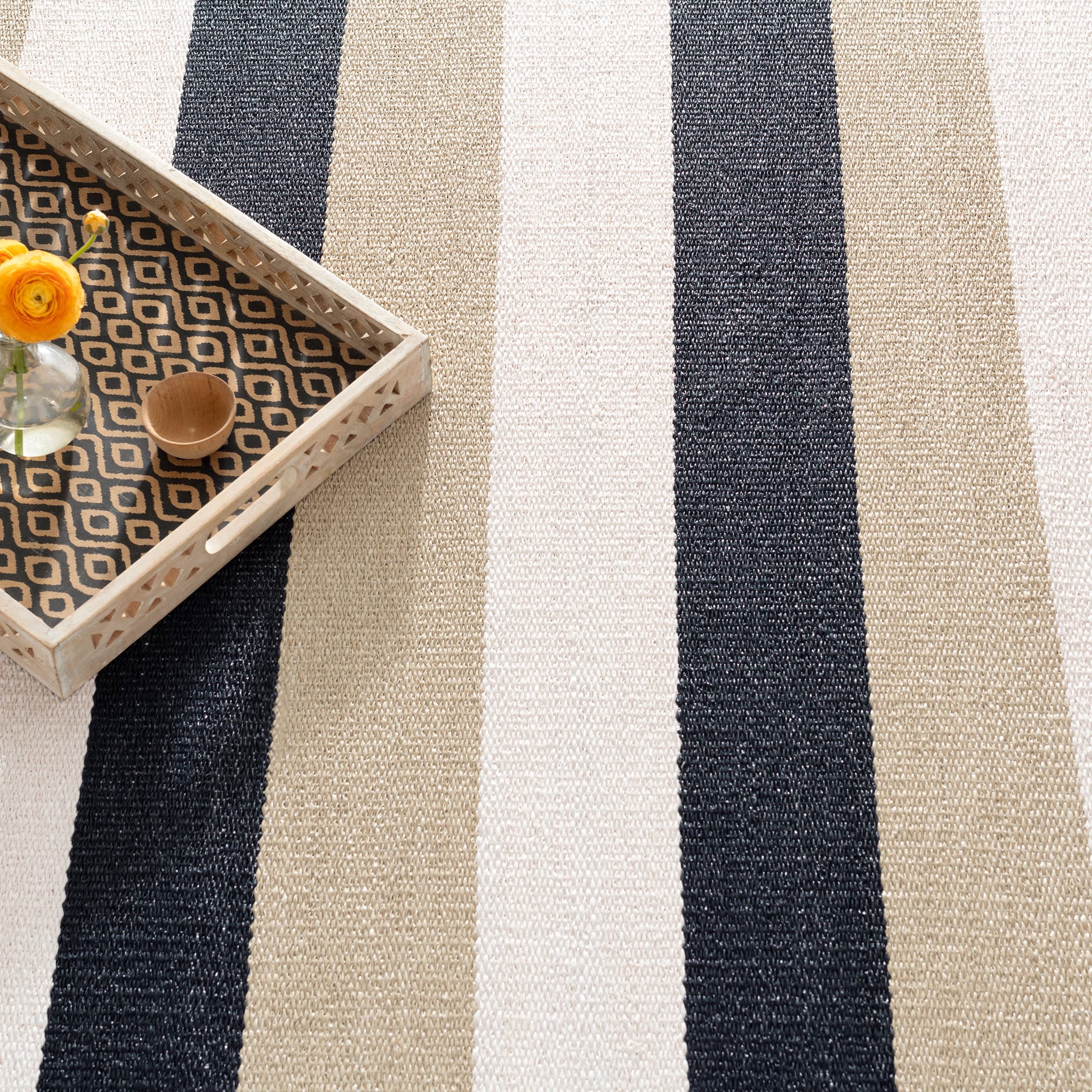 Doolittle Handwoven Indoor/Outdoor Area Rug - Neutral Beige & Gray Boho Chic Design - Perfect for Living Room, Bedroom, Patio & Deck Decor