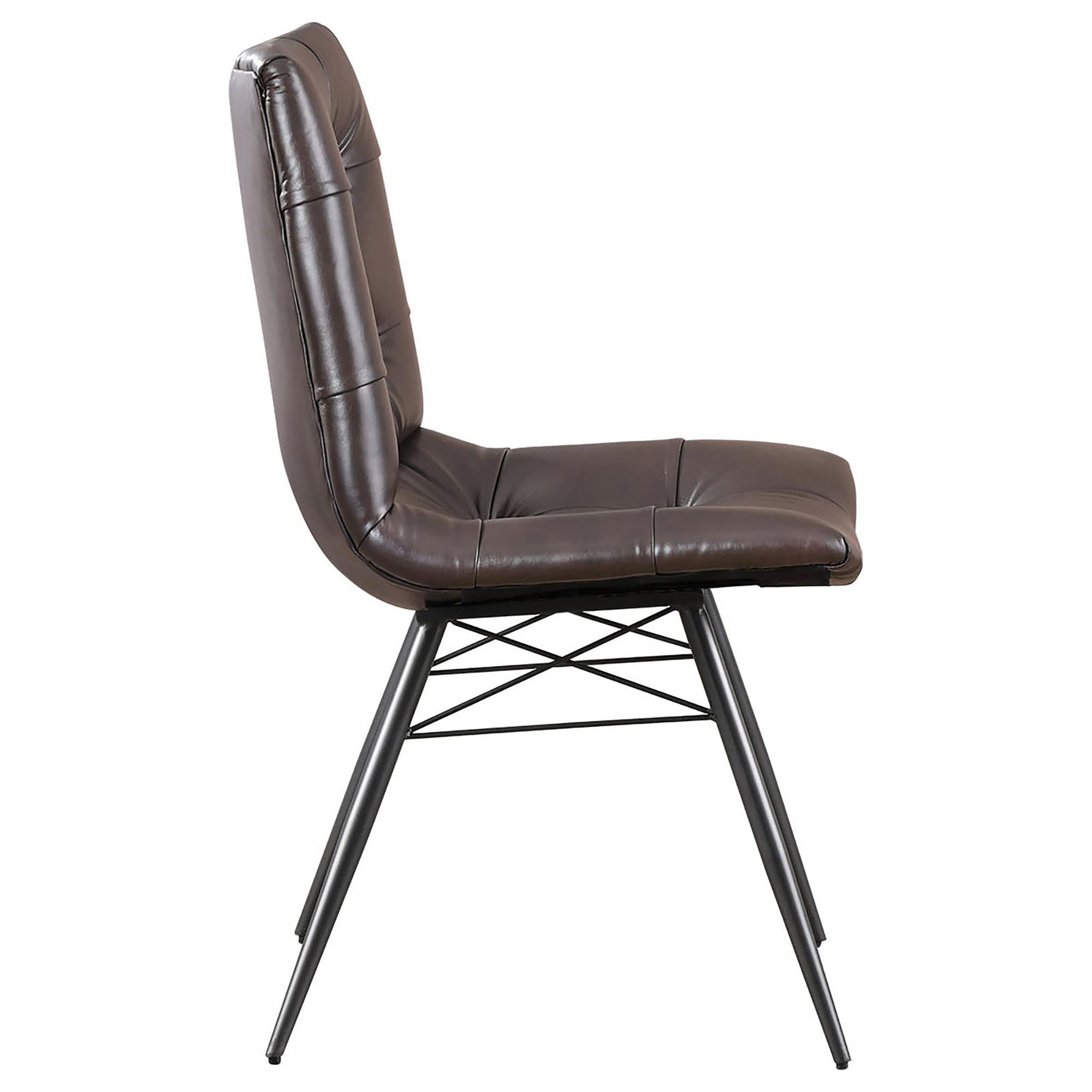 Brown and Gunmetal Back Dining Chairs Set of 4 - Modern Kitchen & Dining Room Furniture for Home Decor | Perfect for Family Gatherings & Dinner Parties