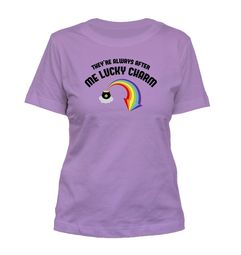 Lucky Charm #202 - Women's Fashion T-Shirt in Lavender, Size Large | Casual Wear, Gift Idea, Everyday Comfort