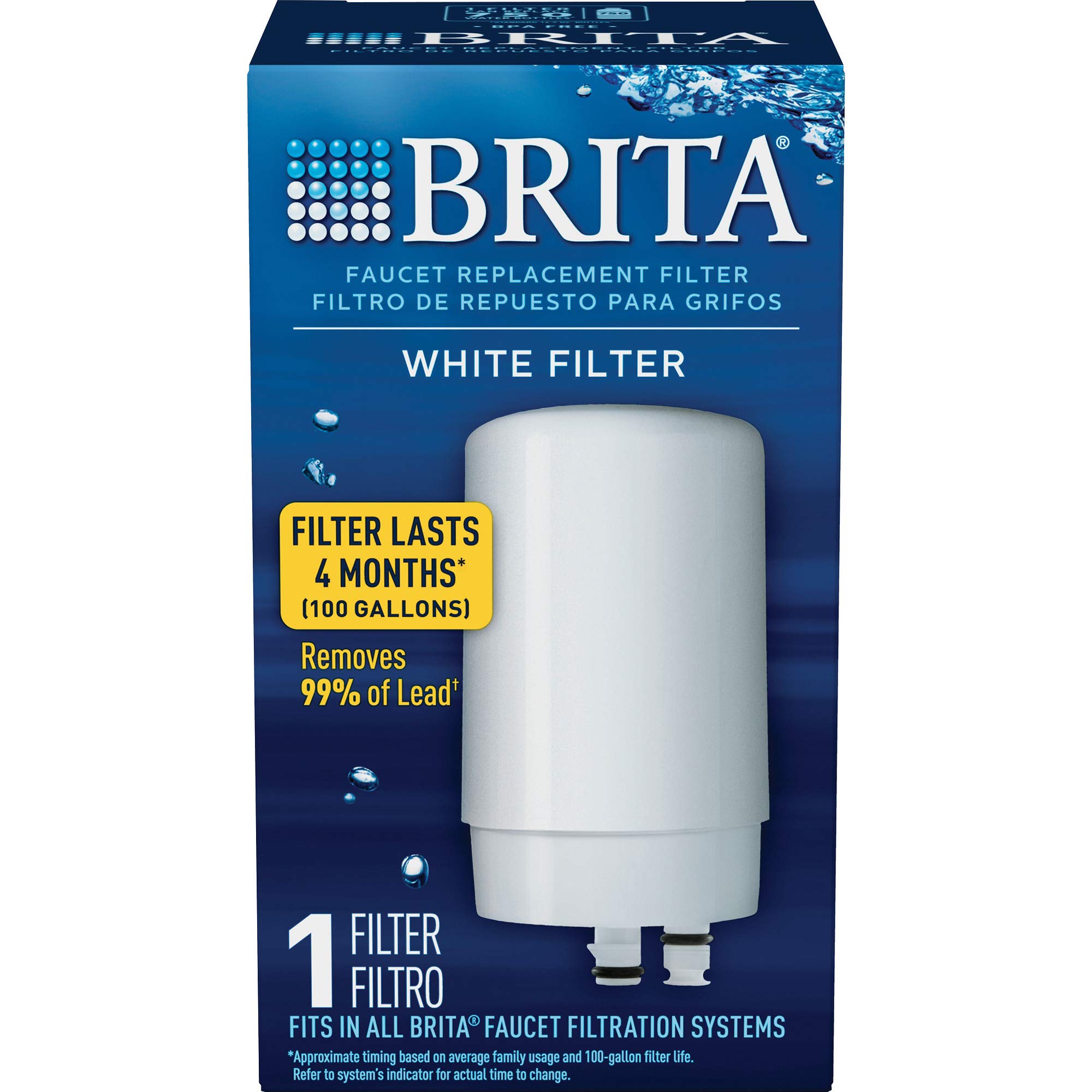 Brita 36309CT On Tap Faucet Replacement Water Filter Cartridge - Blue & White (6-Pack) | Clean Drinking Water for Kitchen, Office & RV Use
