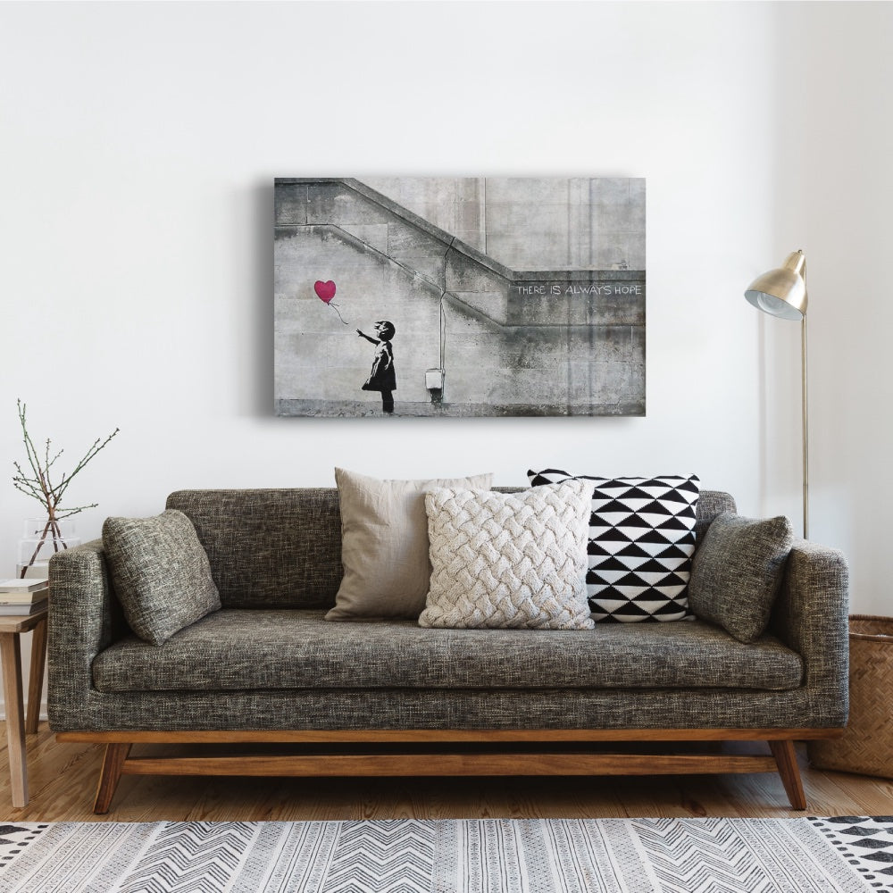 Banksy 'There is Always Hope' Print - Street Art Wall Decor for Home & Office - Perfect for Living Room, Bedroom, or Gallery Display