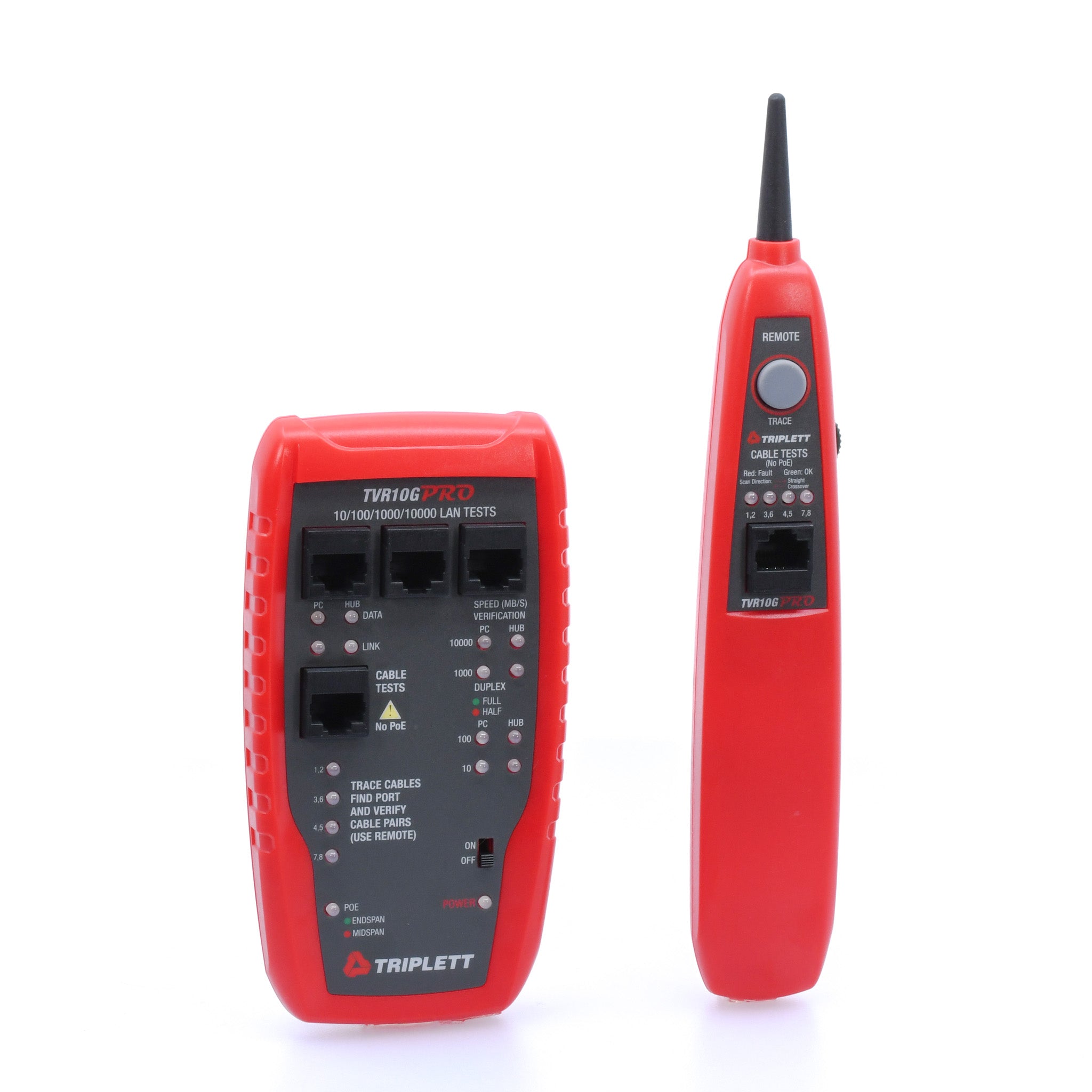 Professional LAN Network Cable Tester for 10/100/1000/10000 Mbps Ethernet - RJ45 Cat5 Cat6 Cat7 Network Testing Tool (TVR10G) - Perfect for IT Technicians & Home Network Setup