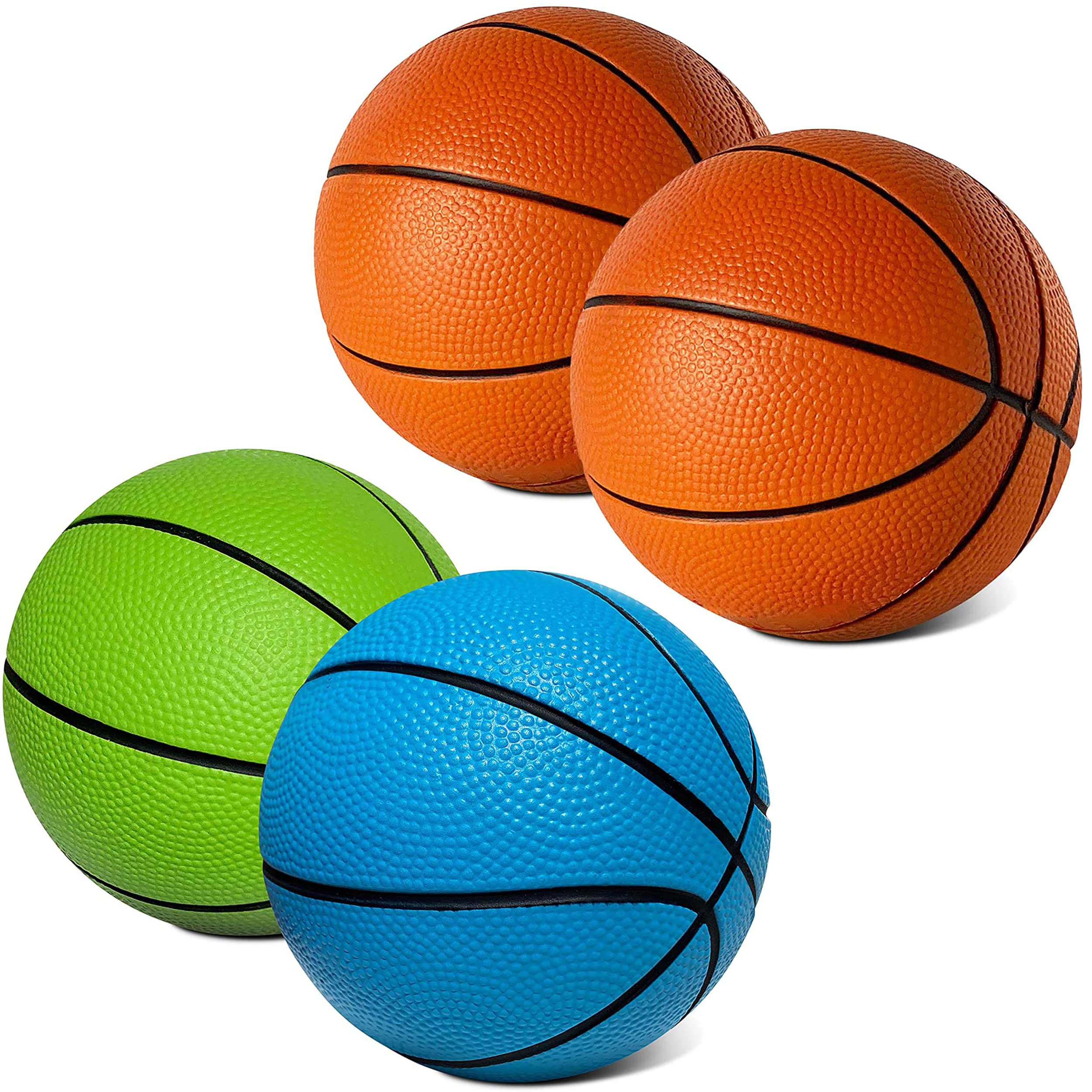 5 Inch Foam Mini Basketball for Indoor Play - 2 Pack Safe & Quiet Foam Balls | Perfect for Over-The-Door Mini Hoop Sets | Fun Basketball Game for Kids & Adults | Great for Bedroom, Office & Dorm Room Sports (Green & Blue)