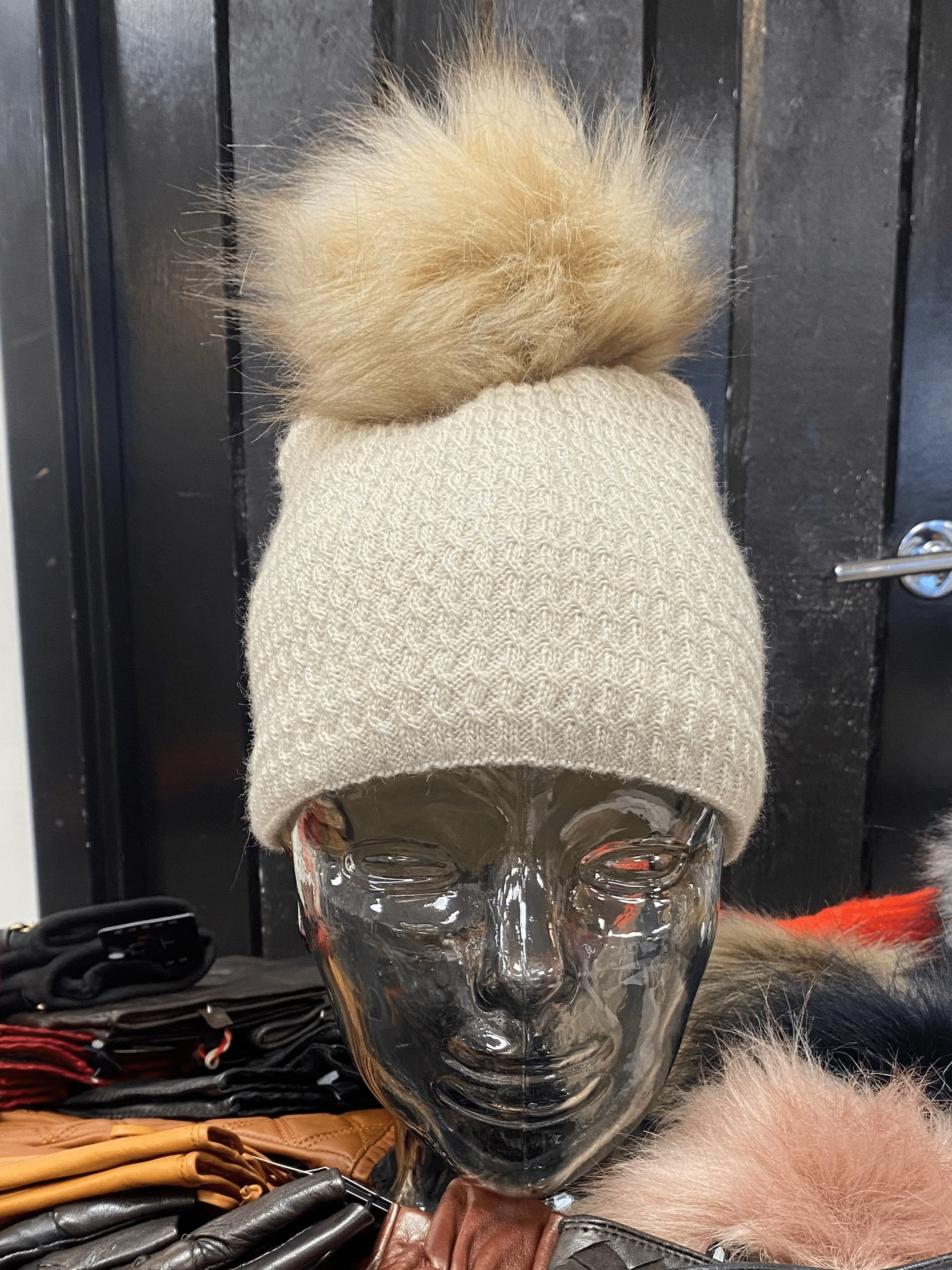 Cozy Knit Fleece Lined Pom Pom Winter Beanie Hat for Women - Warm Soft Cuffed Knit Hat for Cold Weather, Outdoor Activities & Fashion Accessories