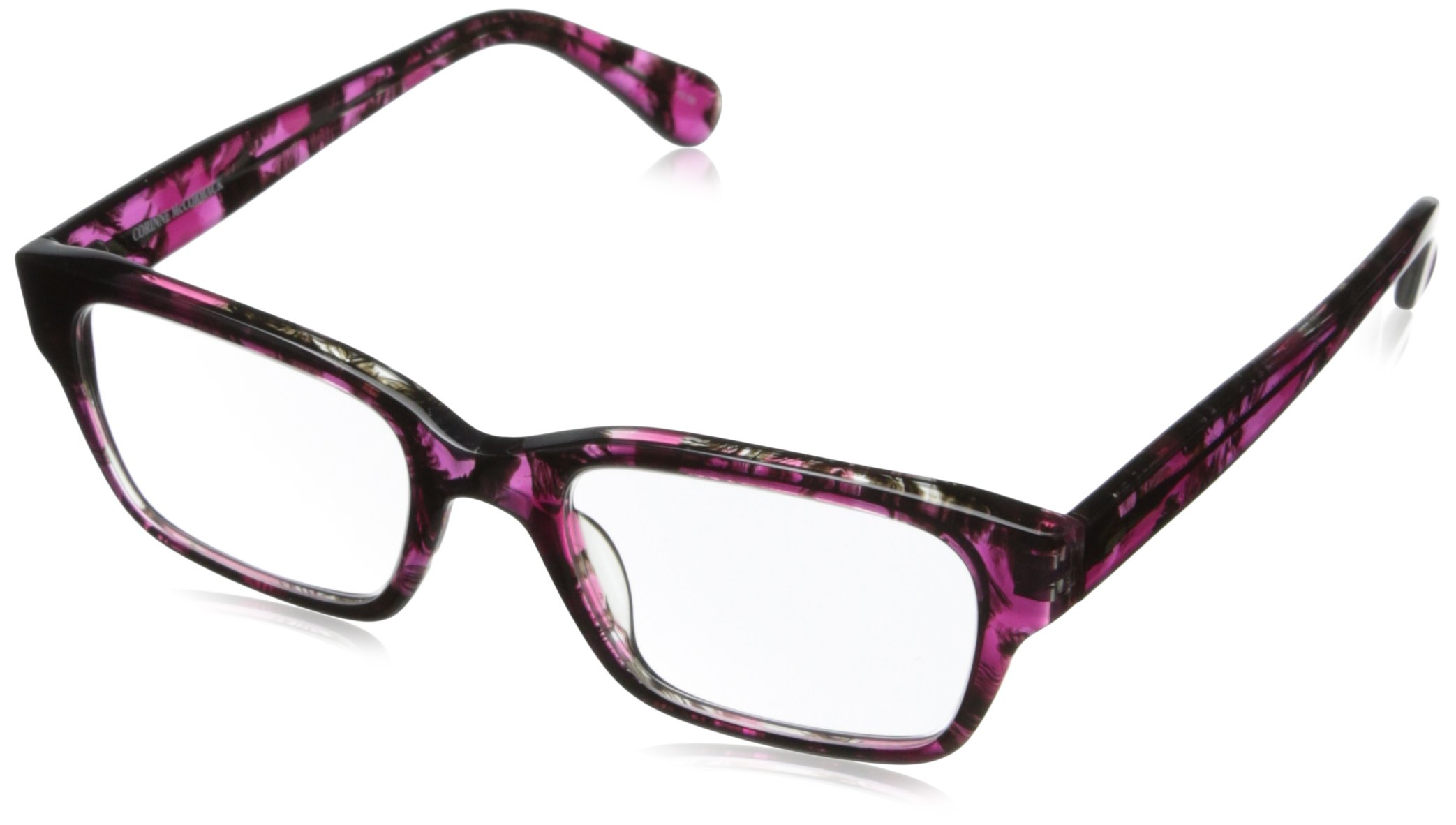 Corinne McCormack Women's Sydney Square Reading Glasses +1.00 to +3.50 Strength | Lightweight Acetate Frame | Blue Light Blocking for Computer Use | Perfect for Office, Reading & Screen Time