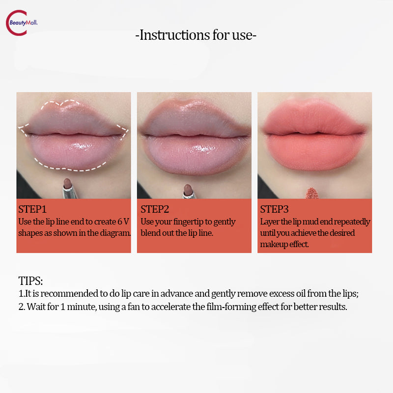 OUT OF OFFICE Double Ended Soft Matte Lip Mud - Long Lasting Hydrating Lipstick for Women, Perfect for Everyday Wear & Night Out Makeup