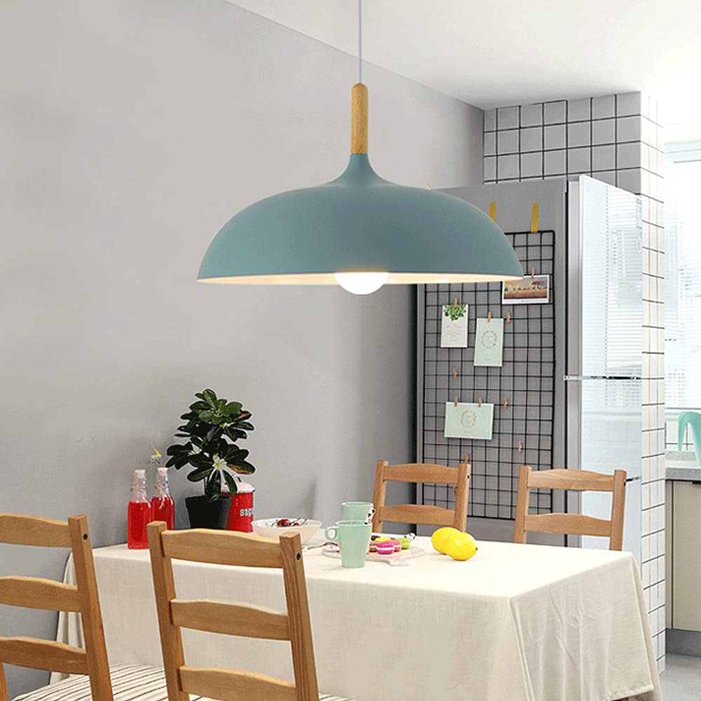 Modern Wooden Pattern E27 Pendant Light - Minimalist Dome Ceiling Lamp for Kitchen Island, Dining Room, Living Room, Bedroom & Coffee Bar | Perfect for Farmhouse, Industrial & Scandinavian Home Decor