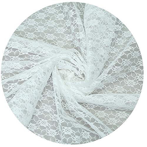 15 Pack Floral Lace Table Runners - 12x108 Inch White Linen Centerpiece Cloth for Wedding, Thanksgiving, Christmas Party Decor - Elegant Dining Table Decorations for Home, Advent & Holiday Celebrations