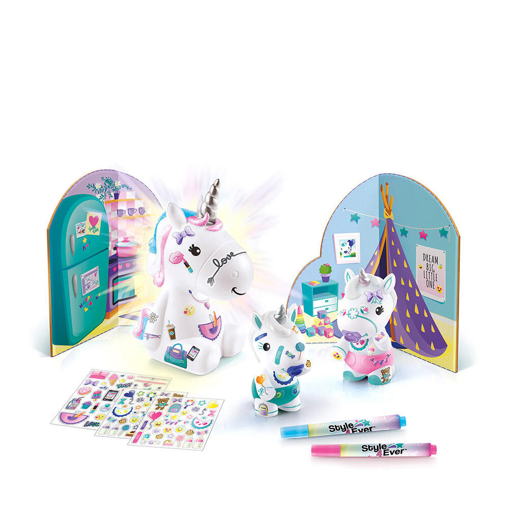 Canal Toys Style 4 Ever Deco DIY The Unicorn Family Light Up Kit - Creative Arts & Crafts for Kids - Perfect for Birthday Parties, Room Decor & Gift Giving (CT OFG287)