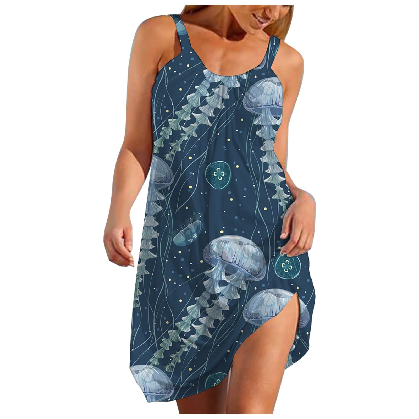 Sexy Women's Halter Sling Dress - Boho Elegant Sleeveless Printed Summer Dress for Beach & Casual Wear | Perfect for Vacations, Pool Parties & Date Nights