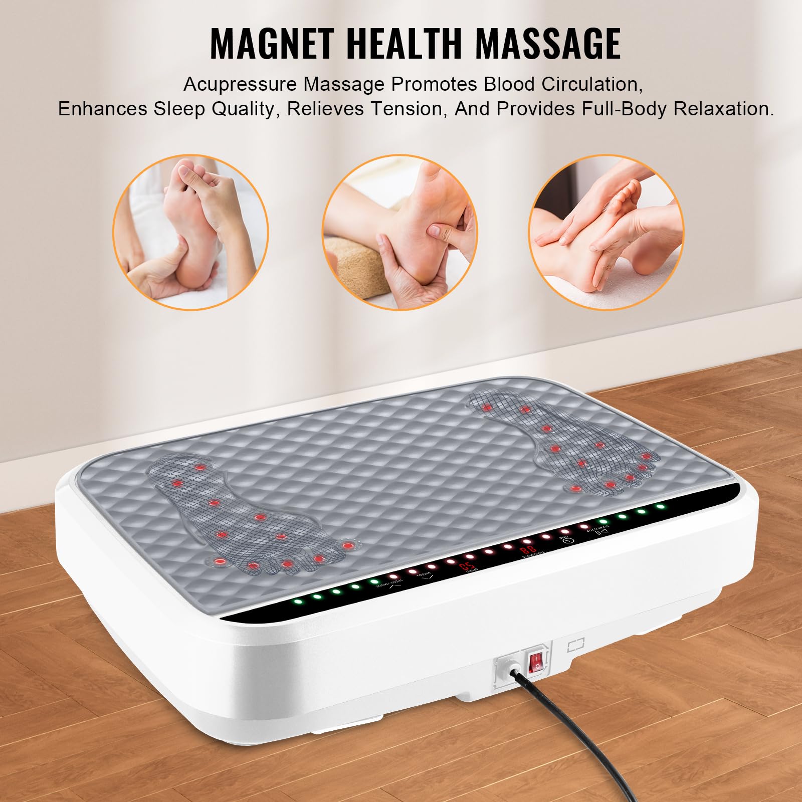 **Vibration Plate Exercise Machine for Weight Loss & Body Toning - Whole Body Fitness Platform with Dynamic LED Lights - Lymphatic Drainage & Home Gym Workout for Women & Men - Perfect for Home Fitness, Recovery & Dynamic Training**