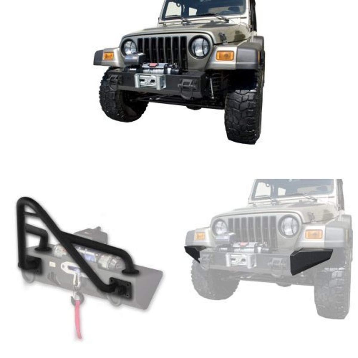 Rugged Ridge XHD Heavy Duty Front Bumper Kit with Stinger & Bumper Ends for Jeep Wrangler JK JL (2007-2024) | Off-Road Protection & Winch Ready | Perfect for Rock Crawling & Trail Adventures