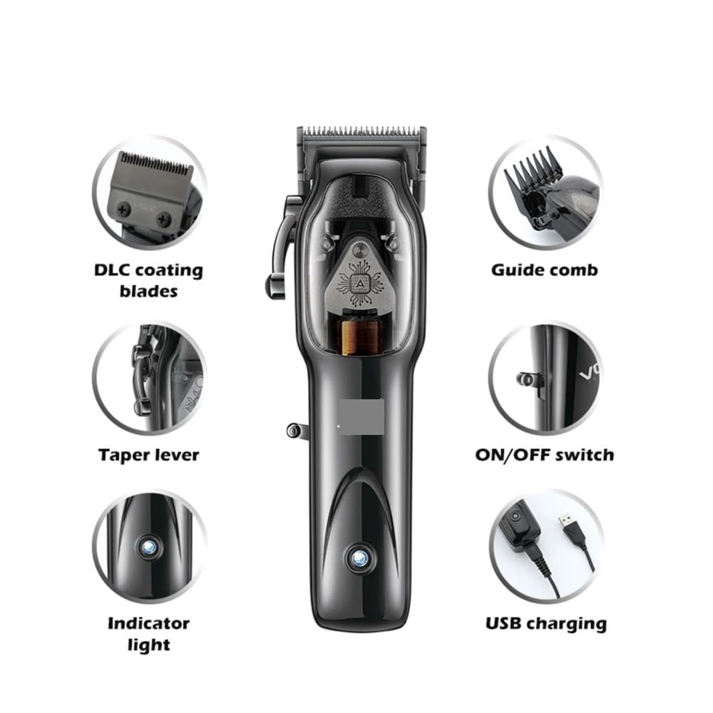 Professional V-G-R Original Hair Clipper & Trimmer - Adjustable Barber Clipper for Men (Model V-653) - Perfect for Home Haircuts, Salon Styling & Beard Grooming
