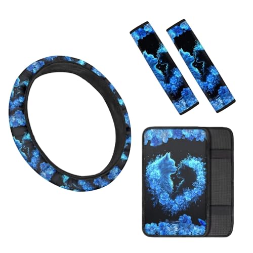 Cat Heart Blue Floral Flowers