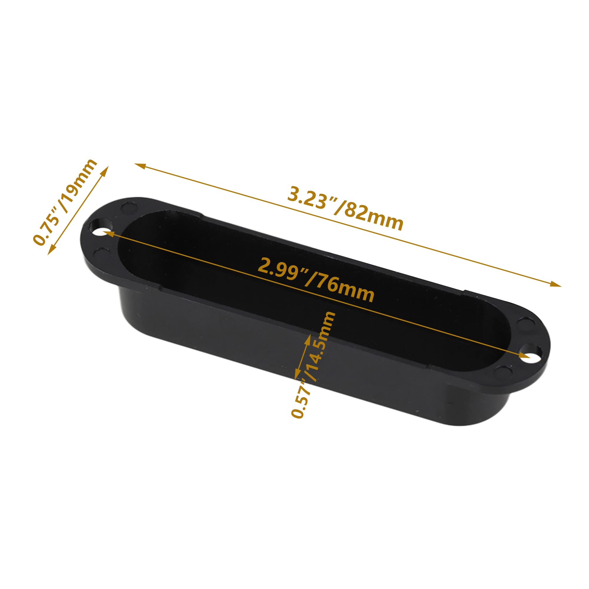 Lovermusic 82mm Black Plastic Closed Shell Electric Guitar Single Coil Pickup Covers (3-Pack) - Perfect for Fender Stratocaster, Telecaster & DIY Guitar Upgrades
