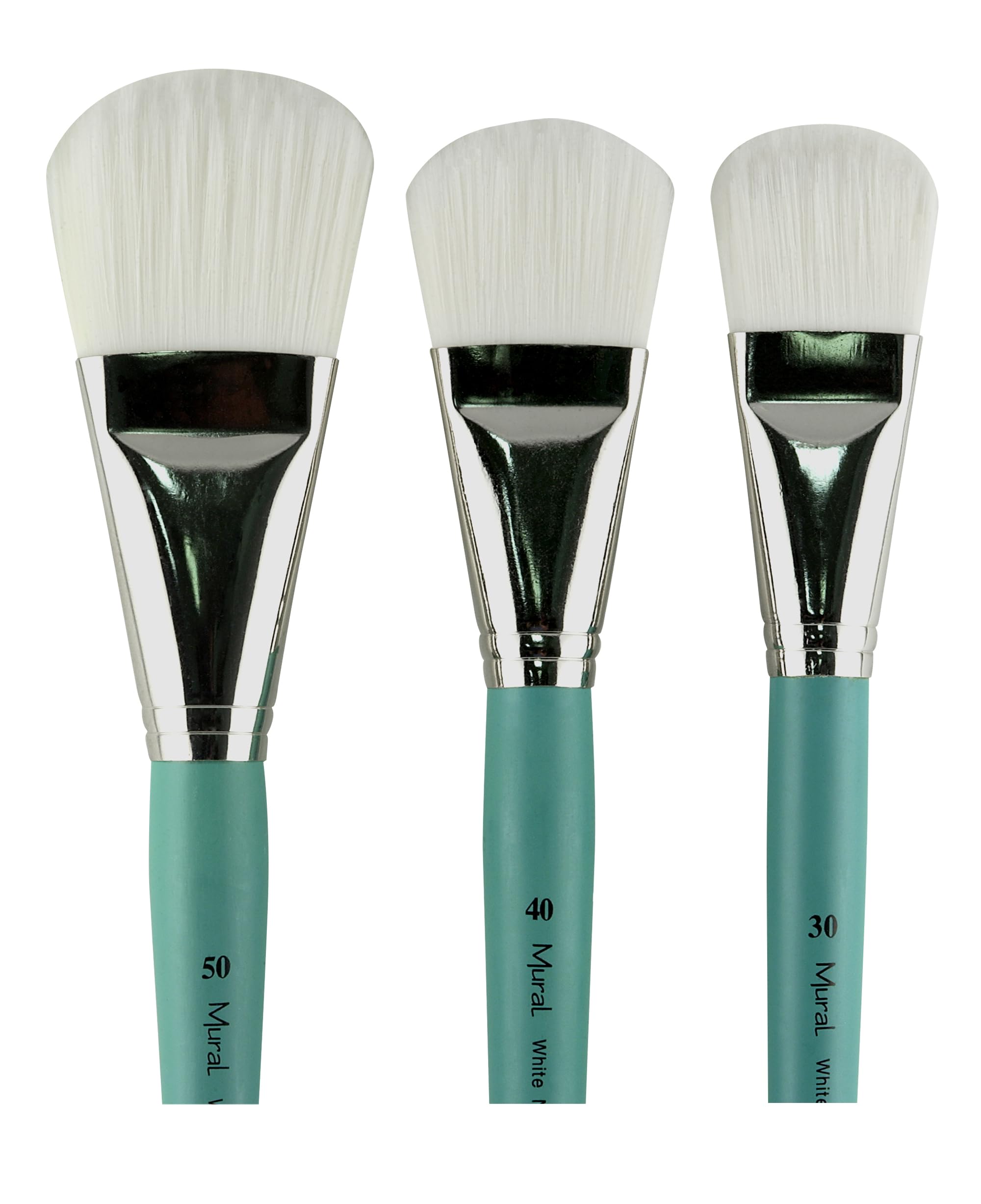 Creative Mark Mural Large Artist Brushes - White Filament Paint Brushes for Acrylic & Watercolor Painting - Filbert #40 - Perfect for Canvas Murals, Wall Art & Professional Studio Work