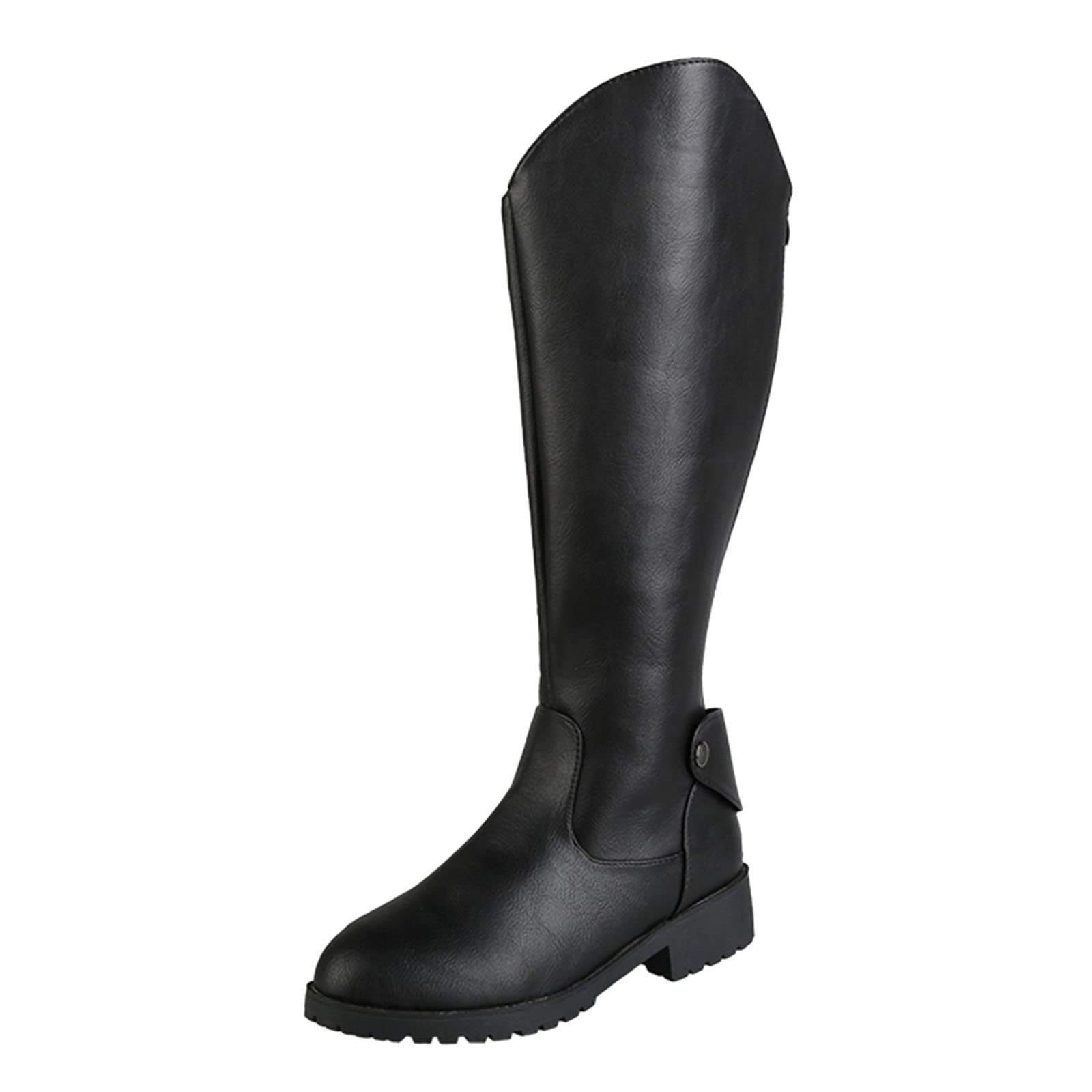 **Women's Fashion Ankle Buckle Chunky Heel Knee High Boots - Retro Thigh Boots with Zipper & Belt for Winter - Breathable Barrel Boots in Multiple Sizes & Colors - Perfect for Casual Outfits, Parties & Cold Weather**