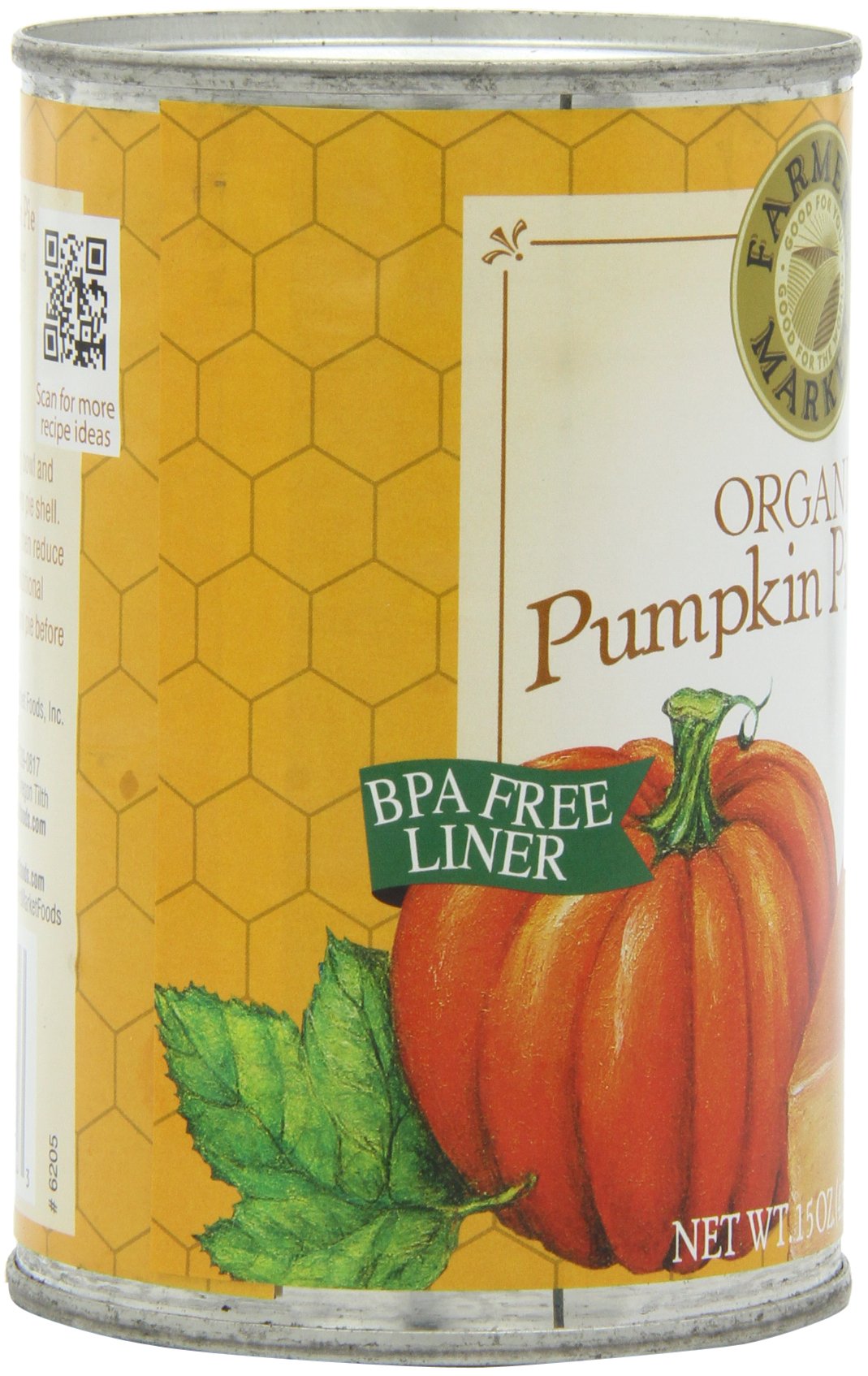 Organic Pumpkin Pie Mix - Farmer's Market, 15oz (Pack of 12) | All-Natural, Gluten-Free Thanksgiving Baking Essential for Pies, Breads & Desserts
